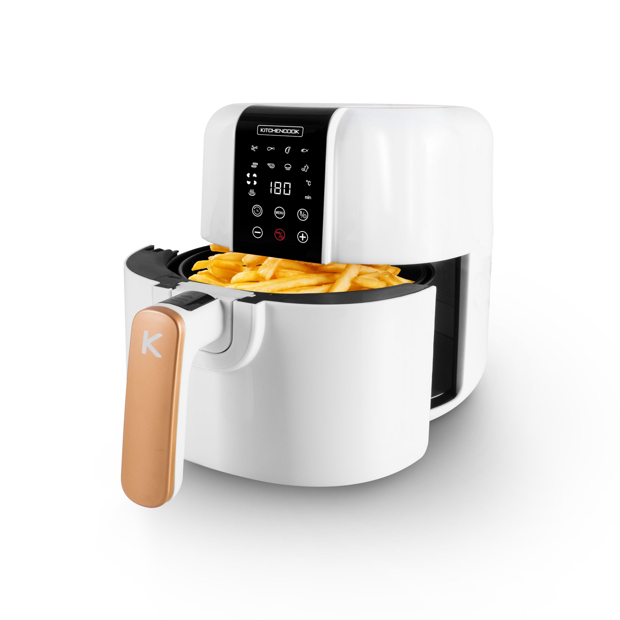 Voir la diapositive 2 : KITCHENCOOK Friteuse électrique sans huile à air chaud AIRMED - Blanc