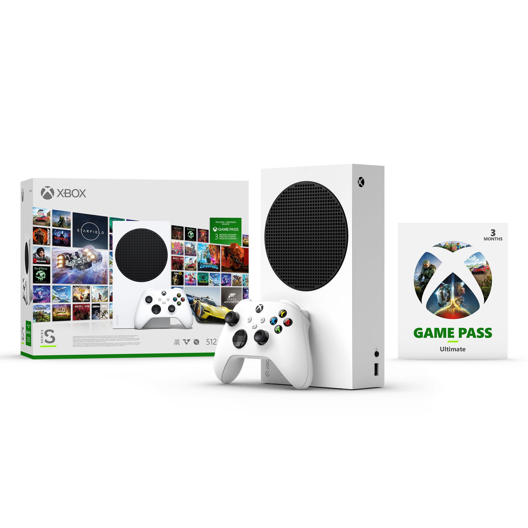Voir la diapositive 2 : MICROSOFT Console Xbox Series S Blanc + Game Pass Ultimate 3 mois