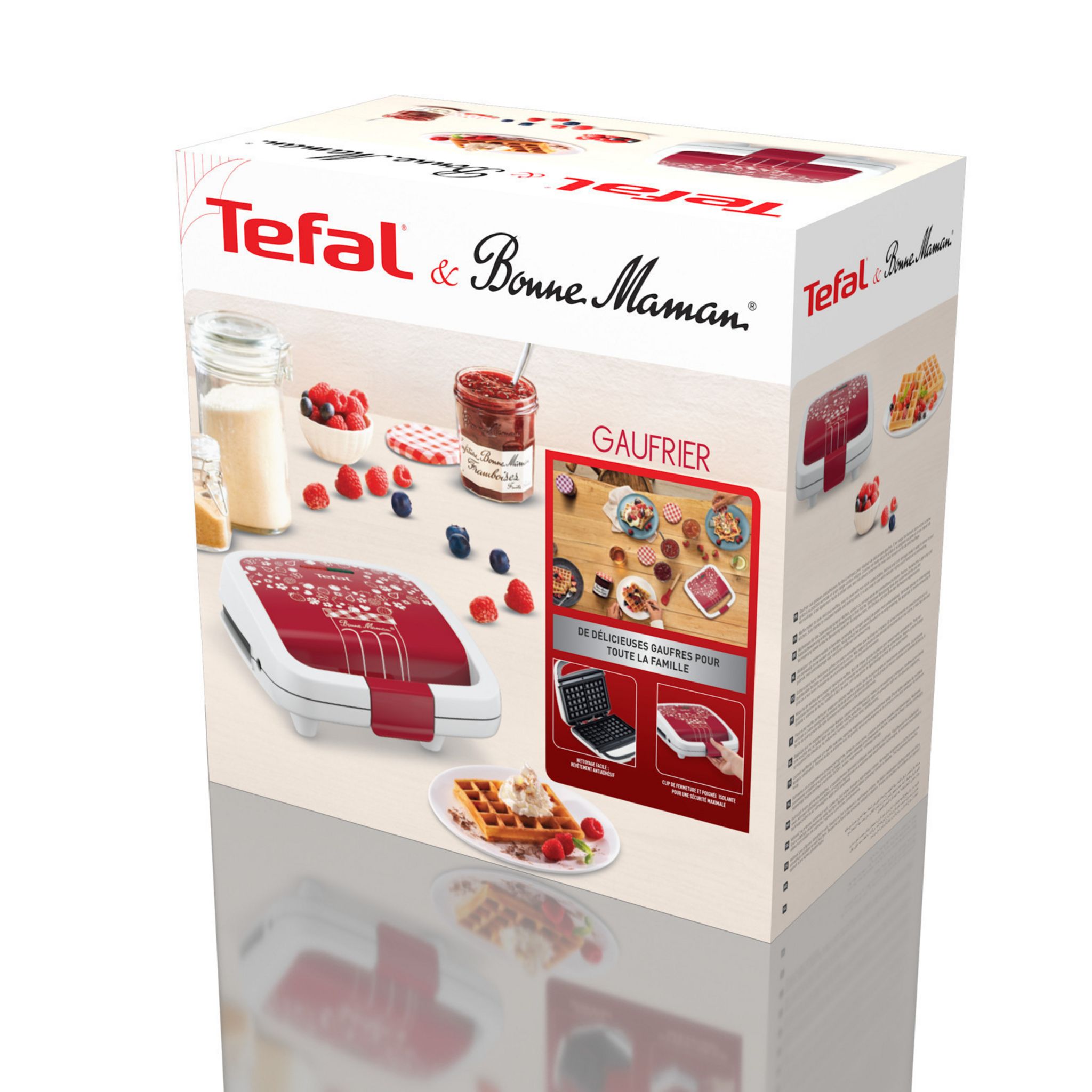 Voir la diapositive 7 : TEFAL Gaufrier WD17B510 - Rouge et blanc