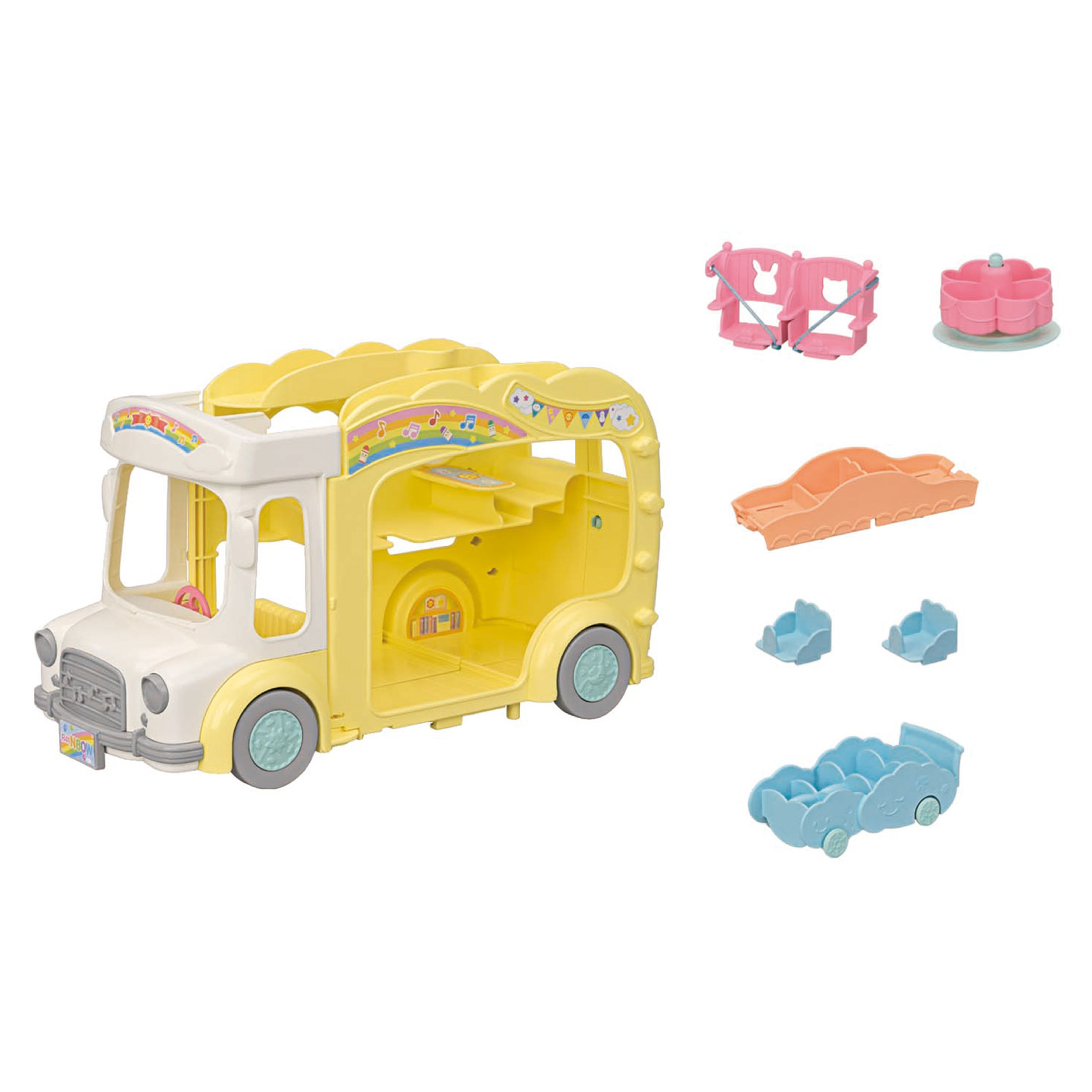 Voir la diapositive 4 : EPOCH D'ENFANCE Bus cour de récréation Sylvanian Families