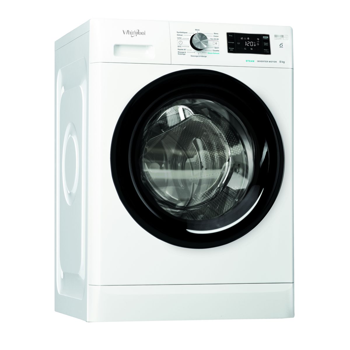 WHIRLPOOL Lave linge hublot FFB8258BVFR, 8 kg, 1200 T/min, B