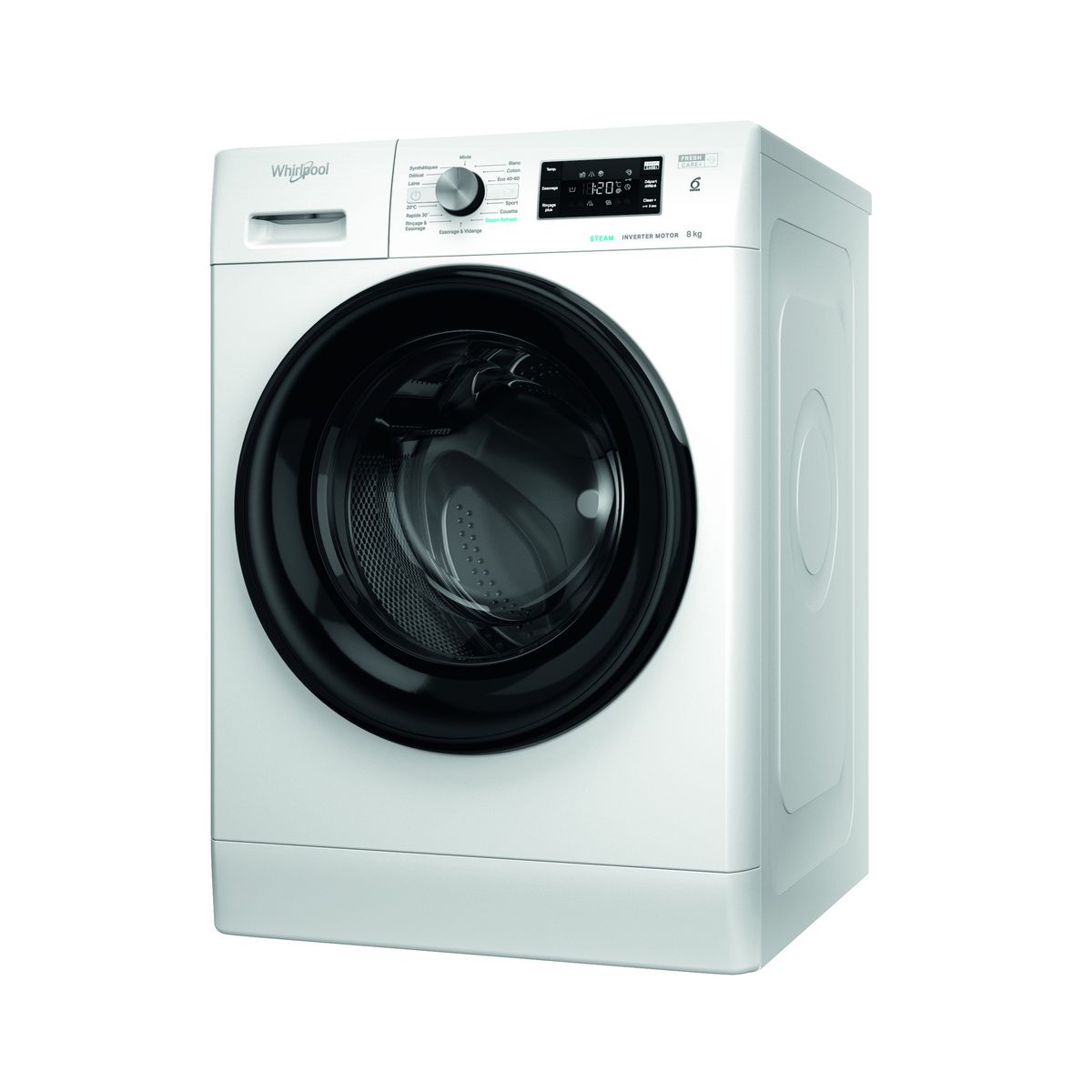 WHIRLPOOL Lave linge hublot FFB8258BVFR, 8 kg, 1200 T/min, B