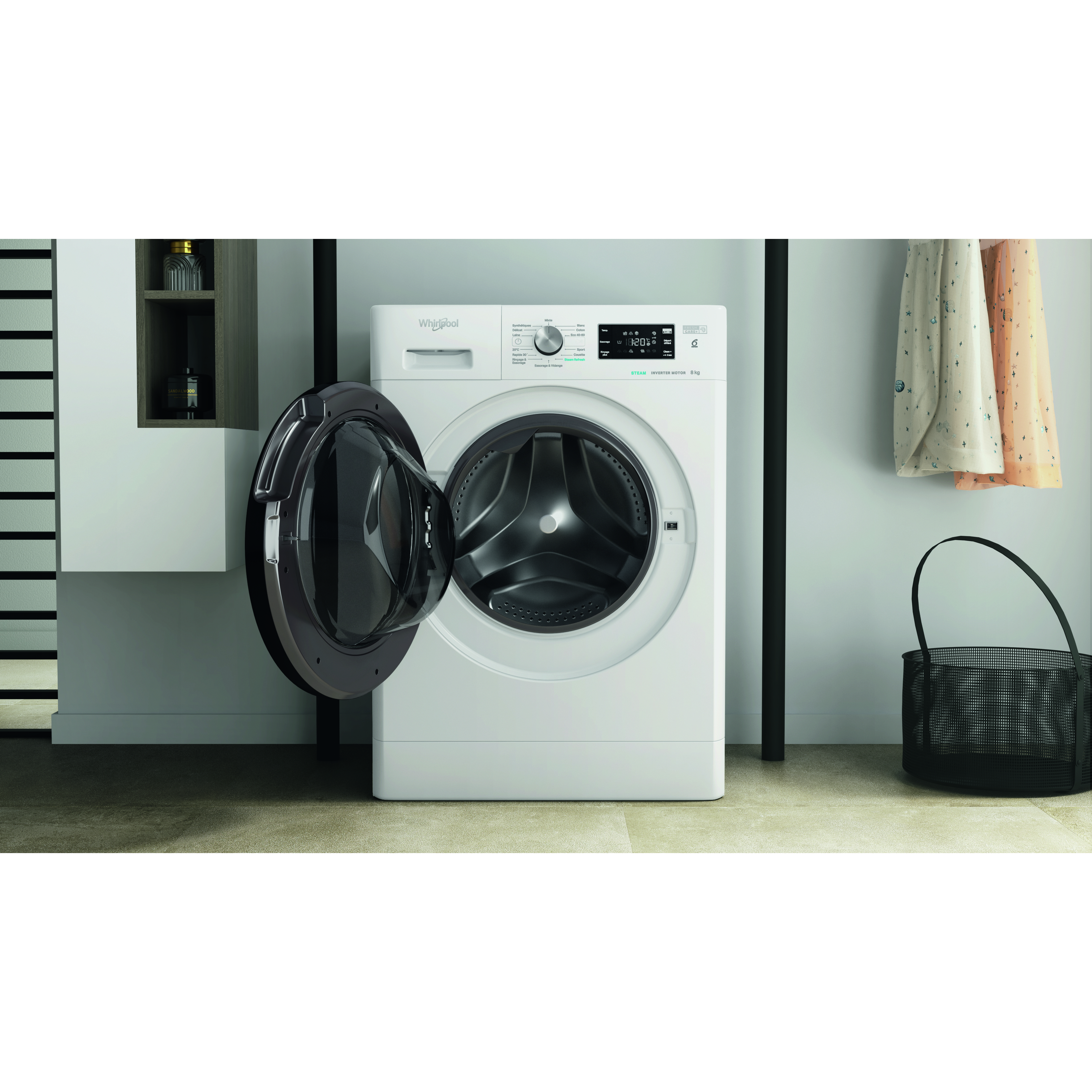 Voir la diapositive 7 : WHIRLPOOL Lave linge hublot FFB8258BVFR, 8 kg, 1200 T/min, B