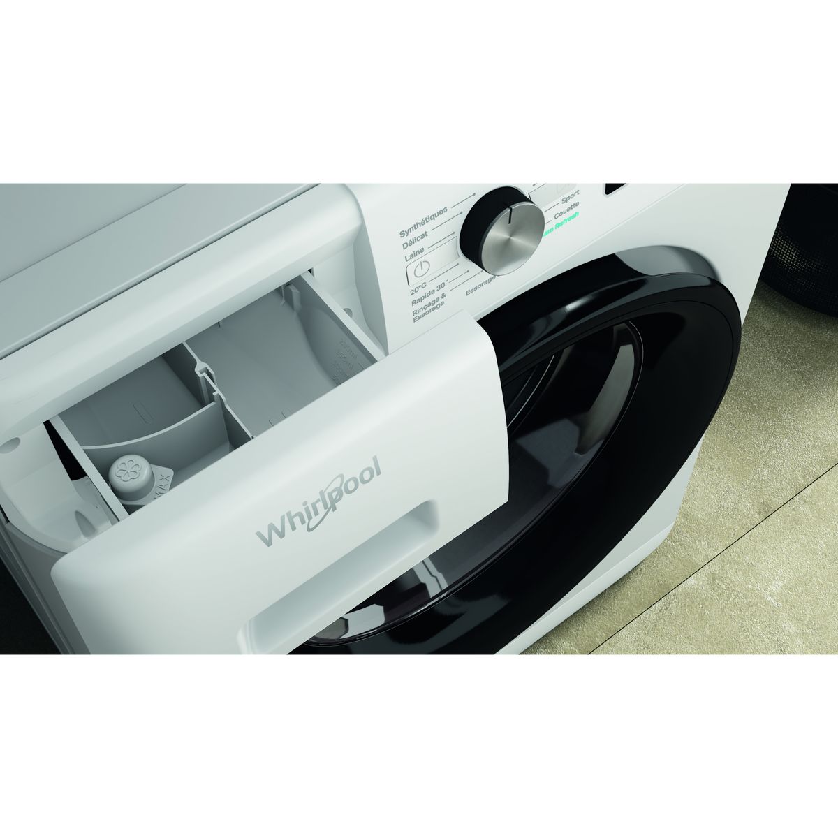 WHIRLPOOL Lave linge hublot FFB8258BVFR, 8 kg, 1200 T/min, B