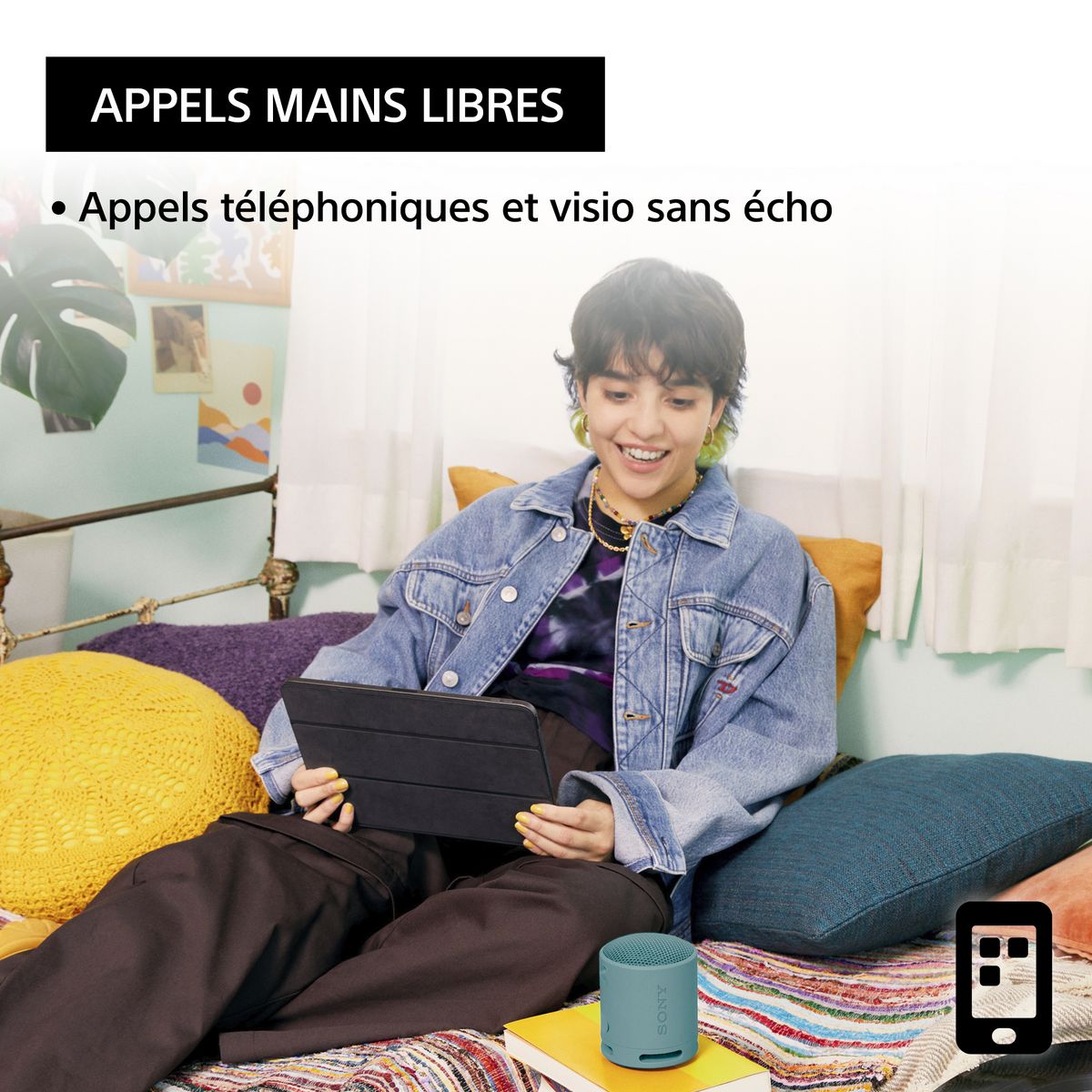 SONY Enceinte sans fil Bluetooth Ultra portable  SRS-XB100 - Bleu