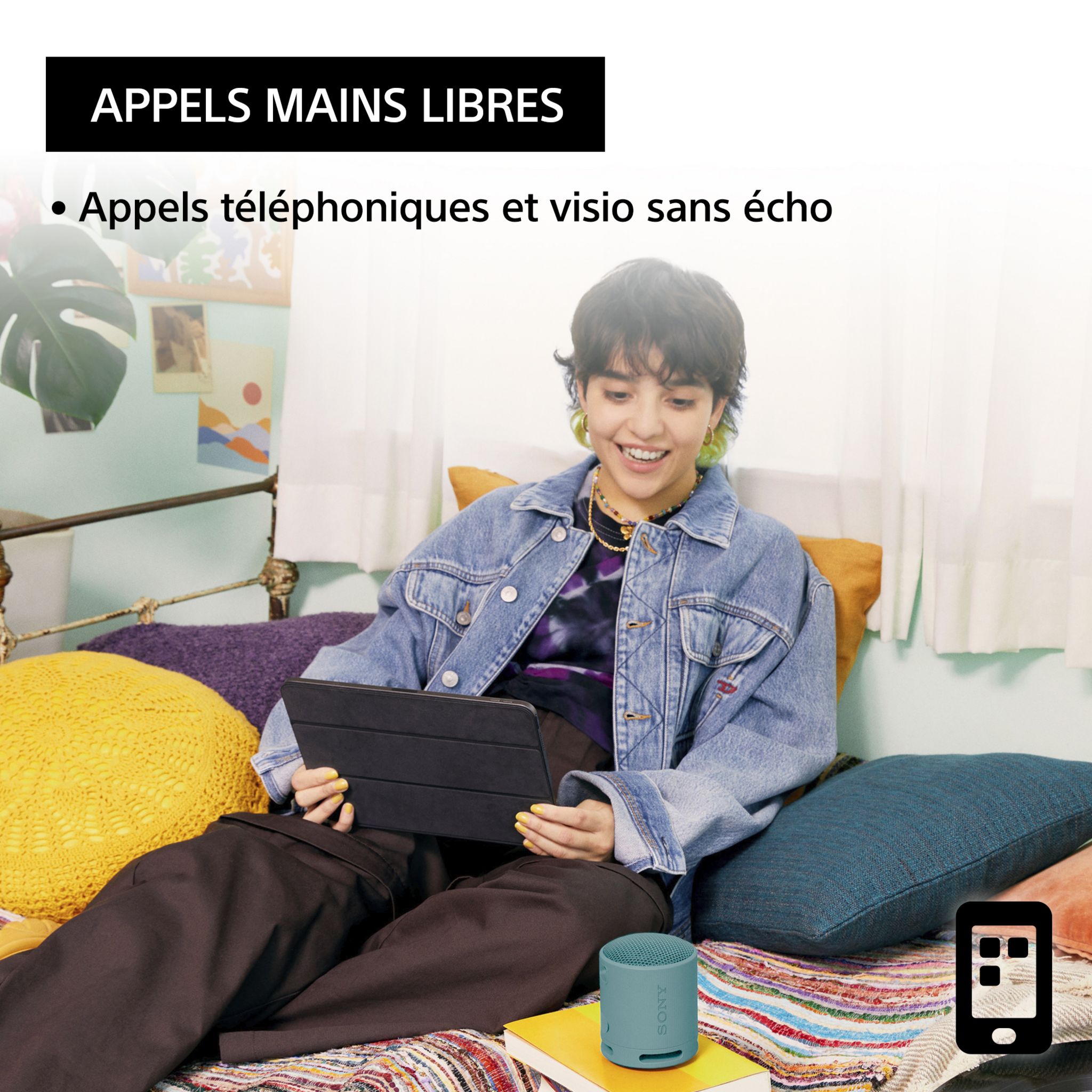 Voir la diapositive 5 : SONY Enceinte sans fil Bluetooth Ultra portable  SRS-XB100 - Bleu