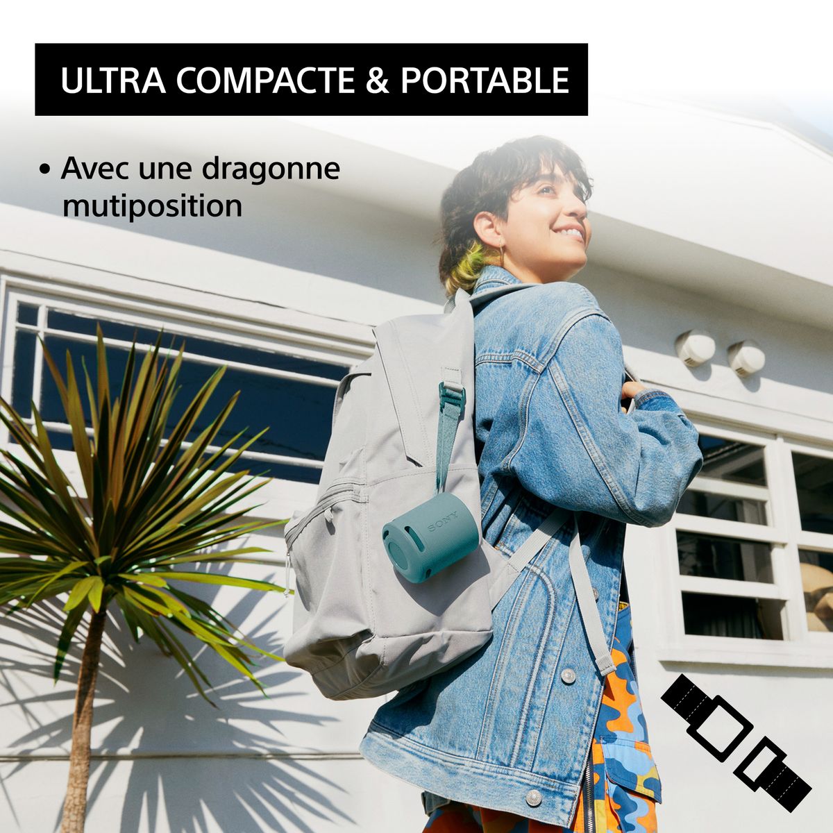 SONY Enceinte sans fil Bluetooth Ultra portable  SRS-XB100 - Bleu