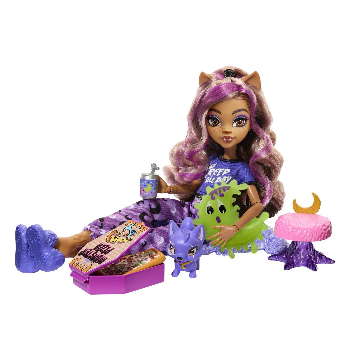 MATTEL Coffret Poupée Soirée Pyjama Clawdeen Wolf - Monster High