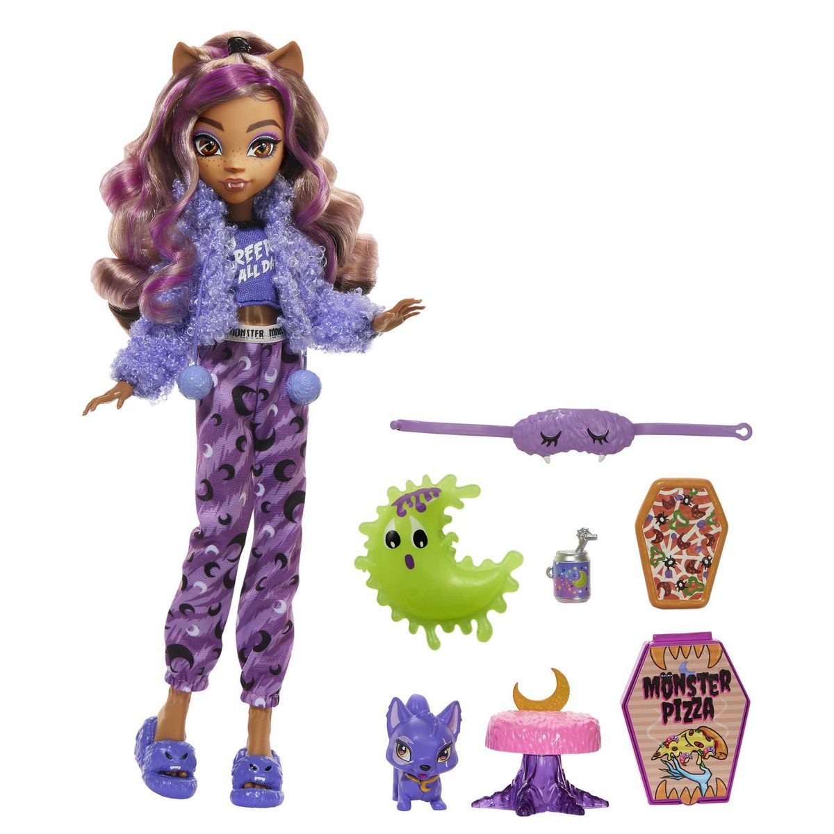 MATTEL Coffret Poupée Soirée Pyjama Clawdeen Wolf - Monster High