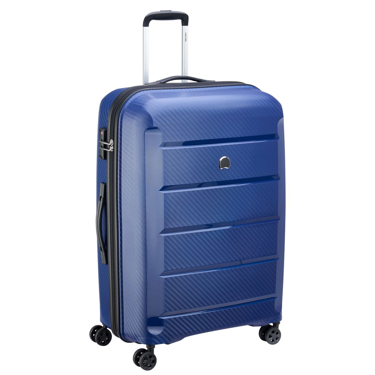 DELSEY Grande Valise rigide 75 cm 8 roues BINALONG - bleu