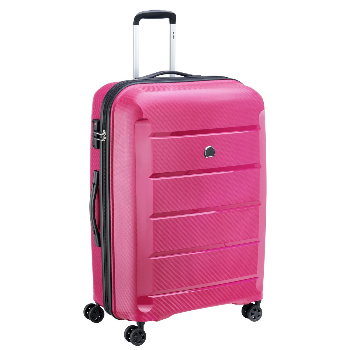 DELSEY Grande Valise rigide 75 cm 8 roues BINALONG - rose