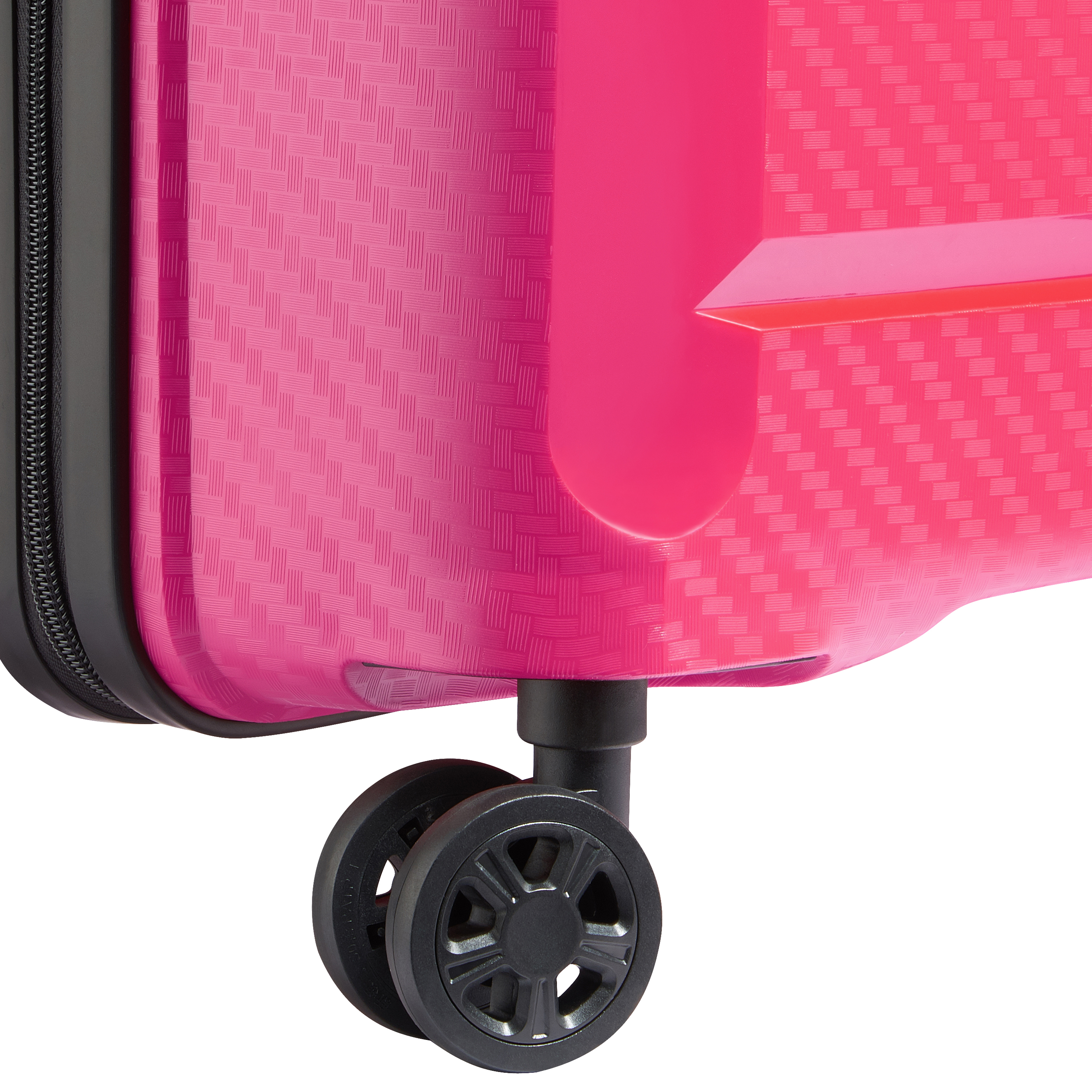 Voir la diapositive 3 : DELSEY Grande Valise rigide 75 cm 8 roues BINALONG - rose
