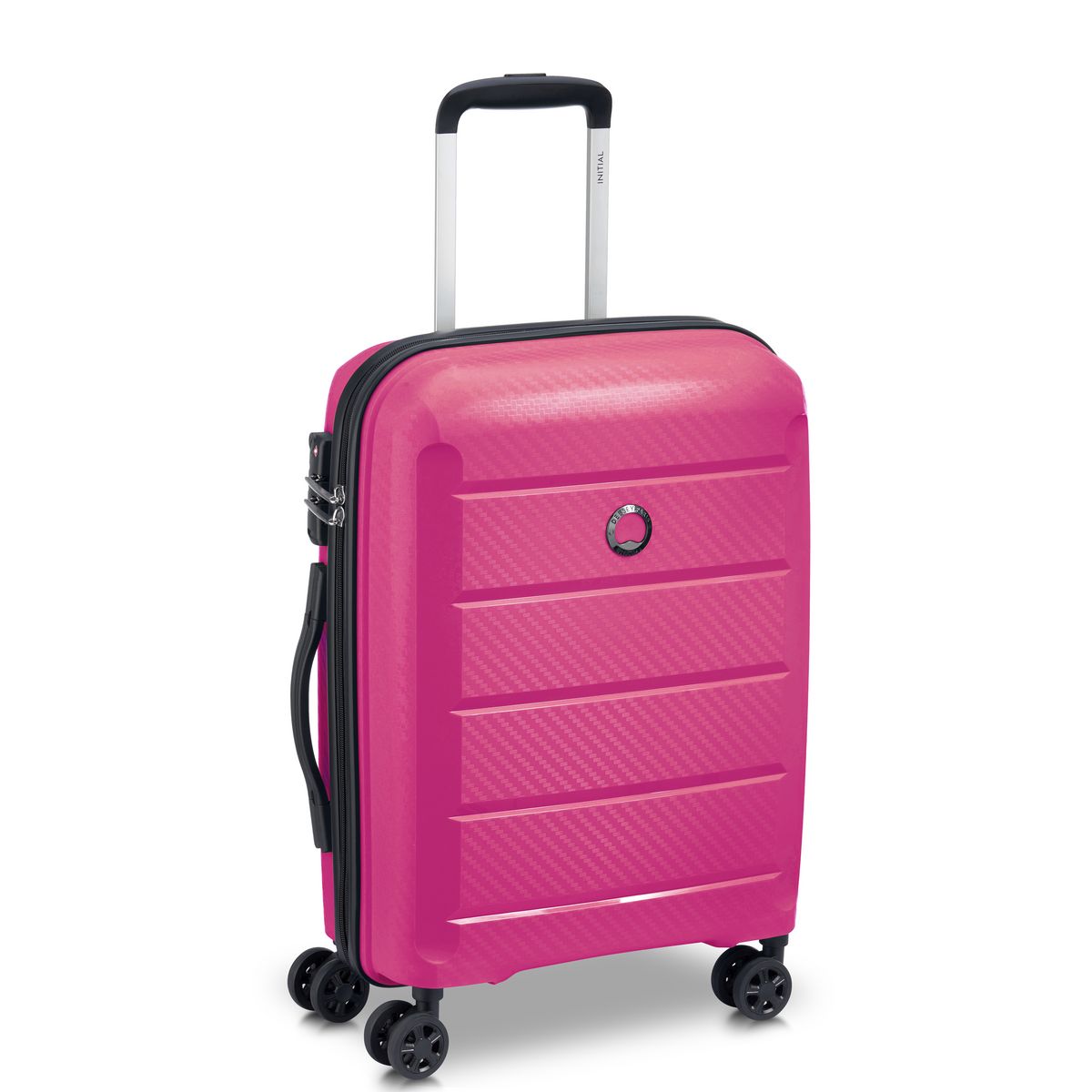 DELSEY Valise cabine rigide 55 cm 8 roues BINALONG - rose