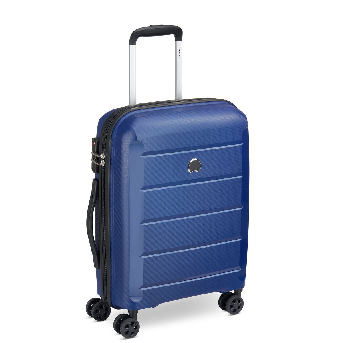 DELSEY Valise cabine rigide 55 cm 8 roues BINALONG - bleu