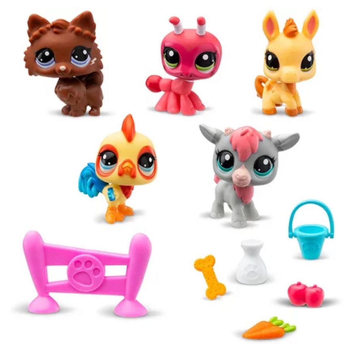 BANDAI Pack 5 Littlest Pet Shop Ferme