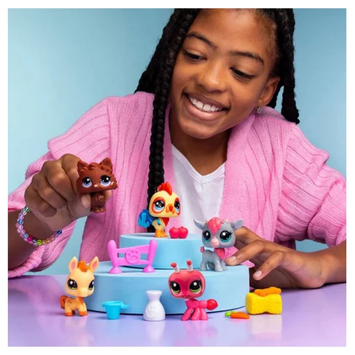 BANDAI Pack 5 Littlest Pet Shop Ferme