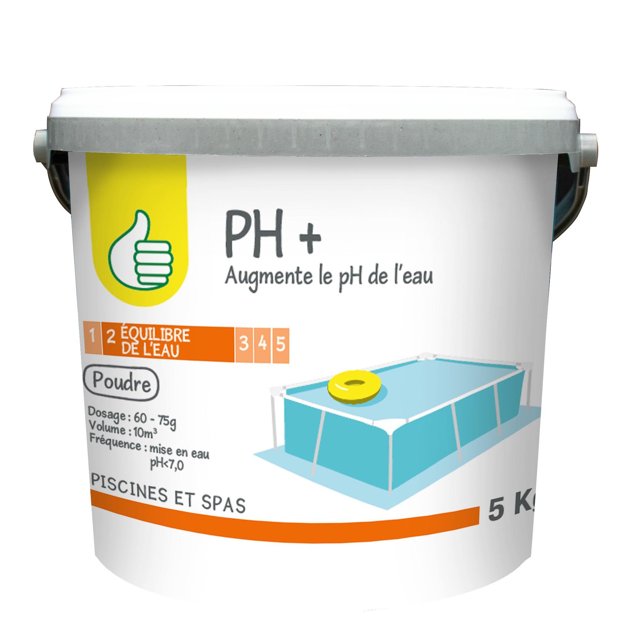 POUCE PH + augmente le PH de l'eau poudre 5kg