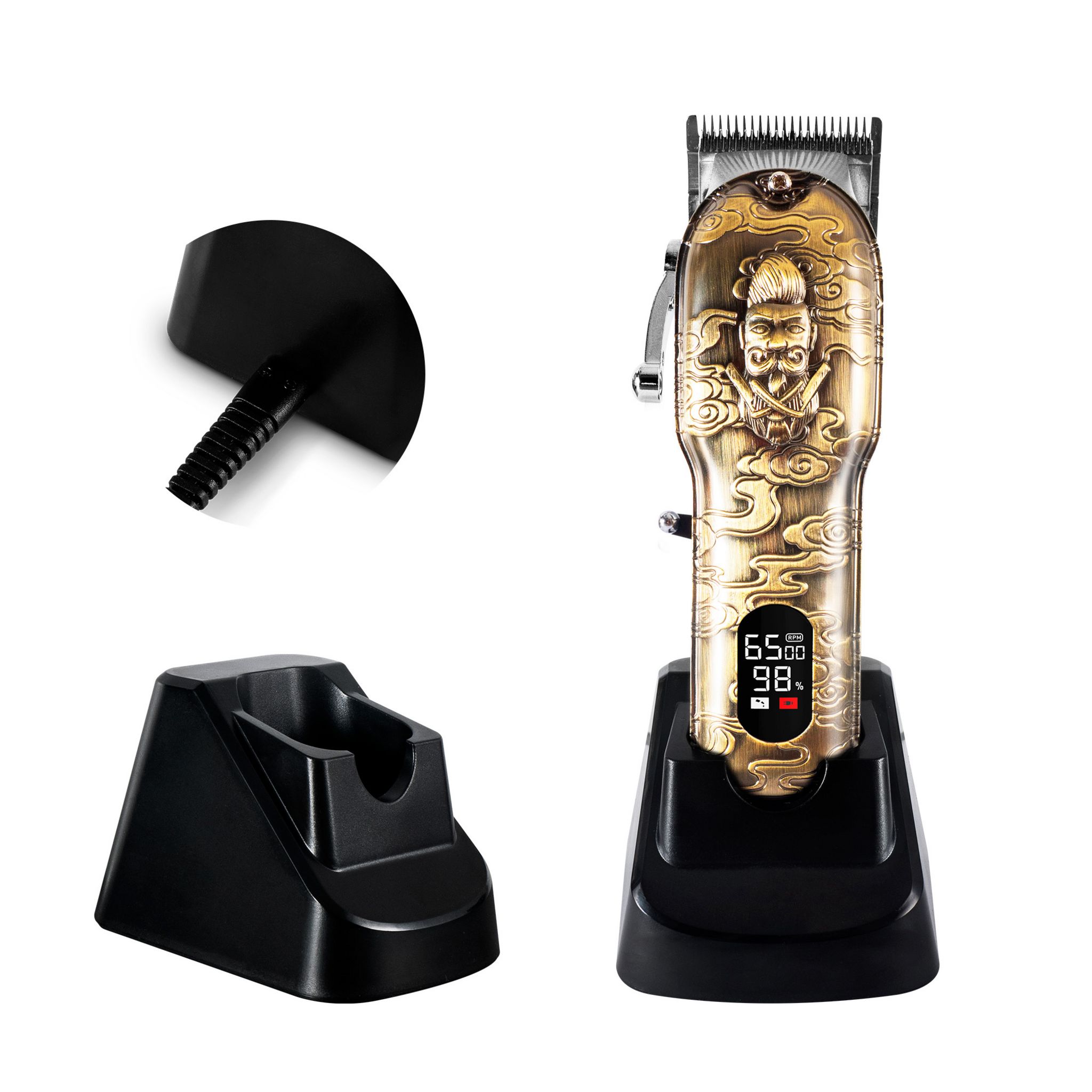 Voir la diapositive 6 : BECKER SHAVES & TRIMS Kit tondeuse et rasoir sans fil BARBER LAB2 - Or