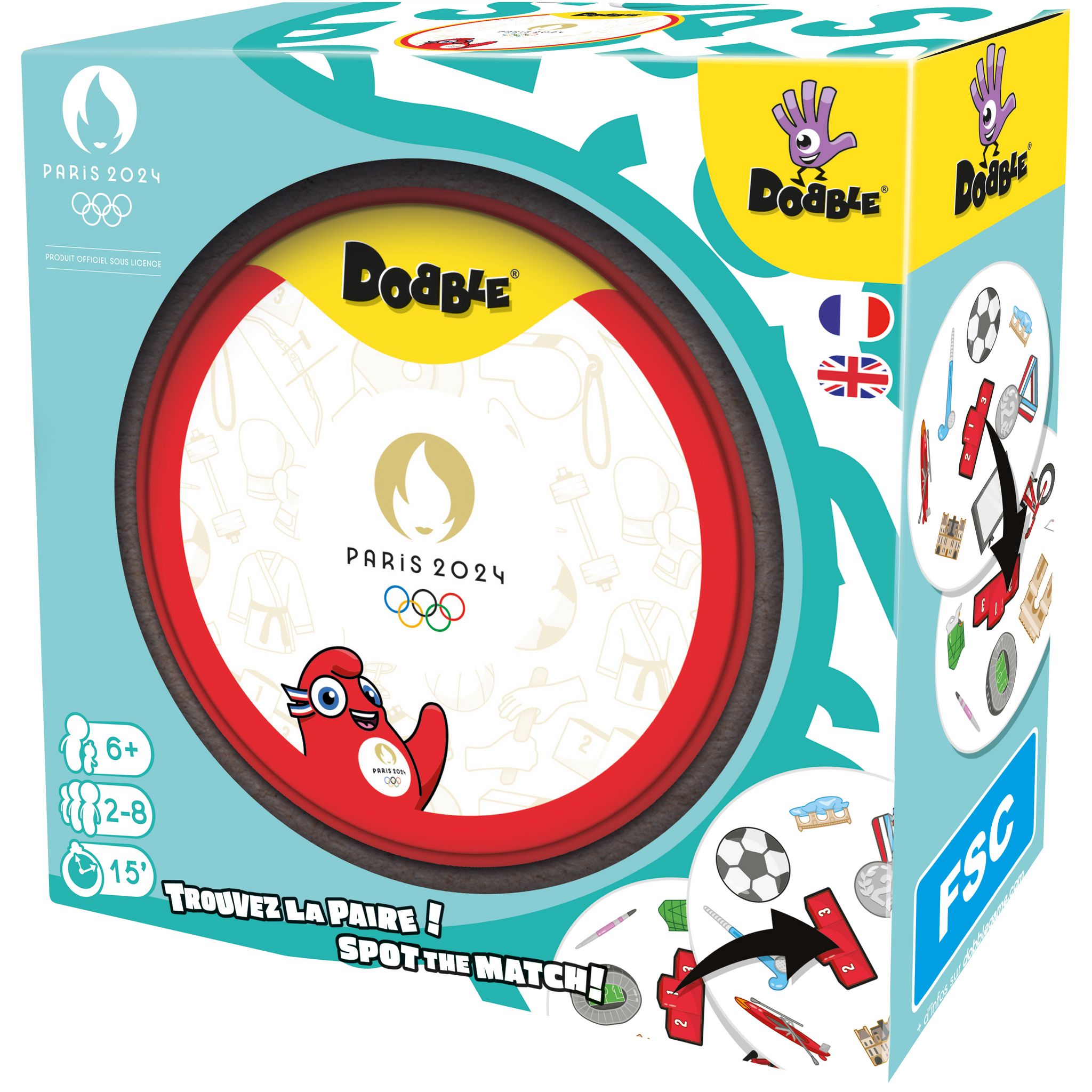 Voir la diapositive 3 : ASMODEE Jeu Dobble Jeux Olympiques Paris 2024