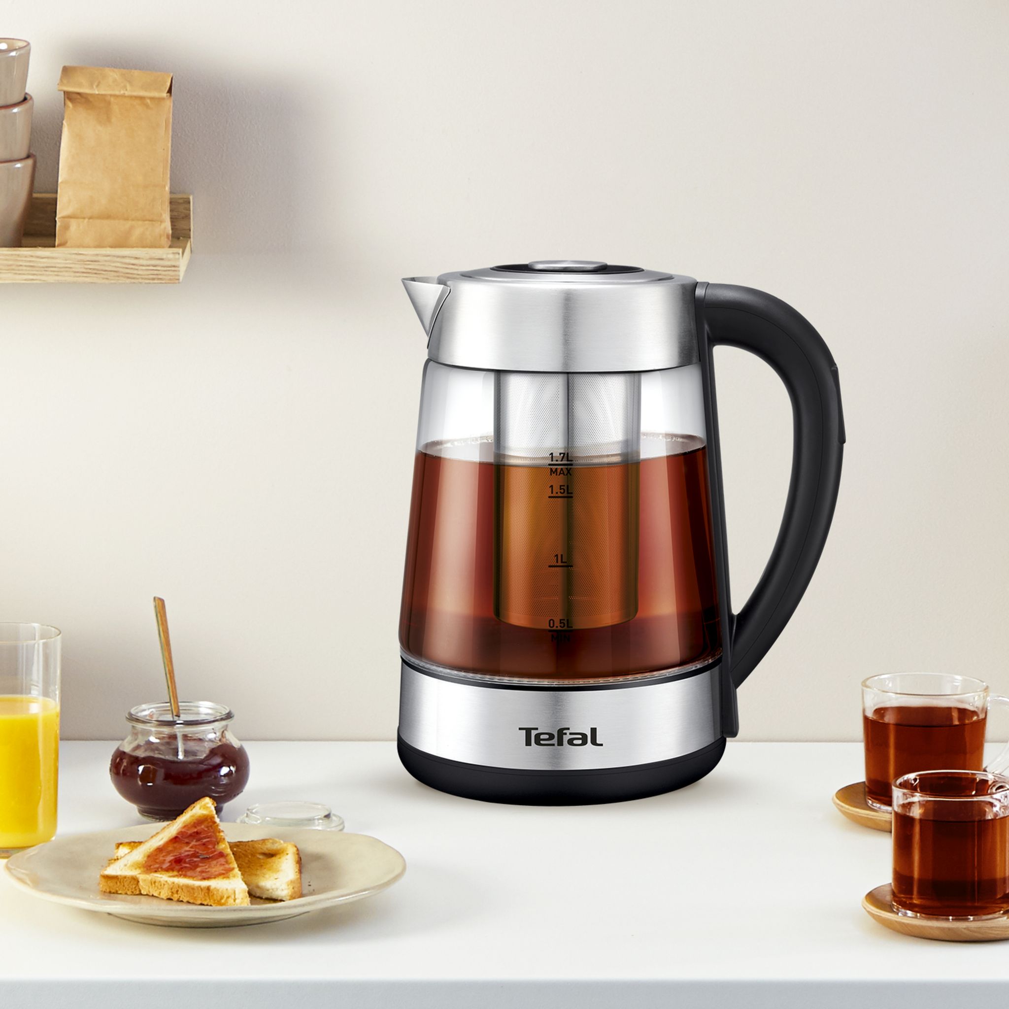 Voir la diapositive 4 : TEFAL Bouilloire et machine à Thé BJ750D10 - Inox