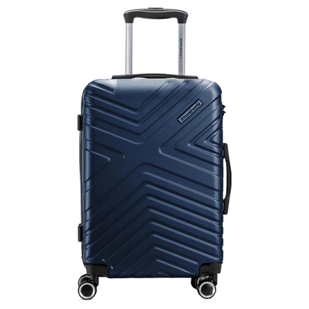 TRAVEL WORLD Grande Valise rigide 75cm 8 roues IFO - bleu foncé