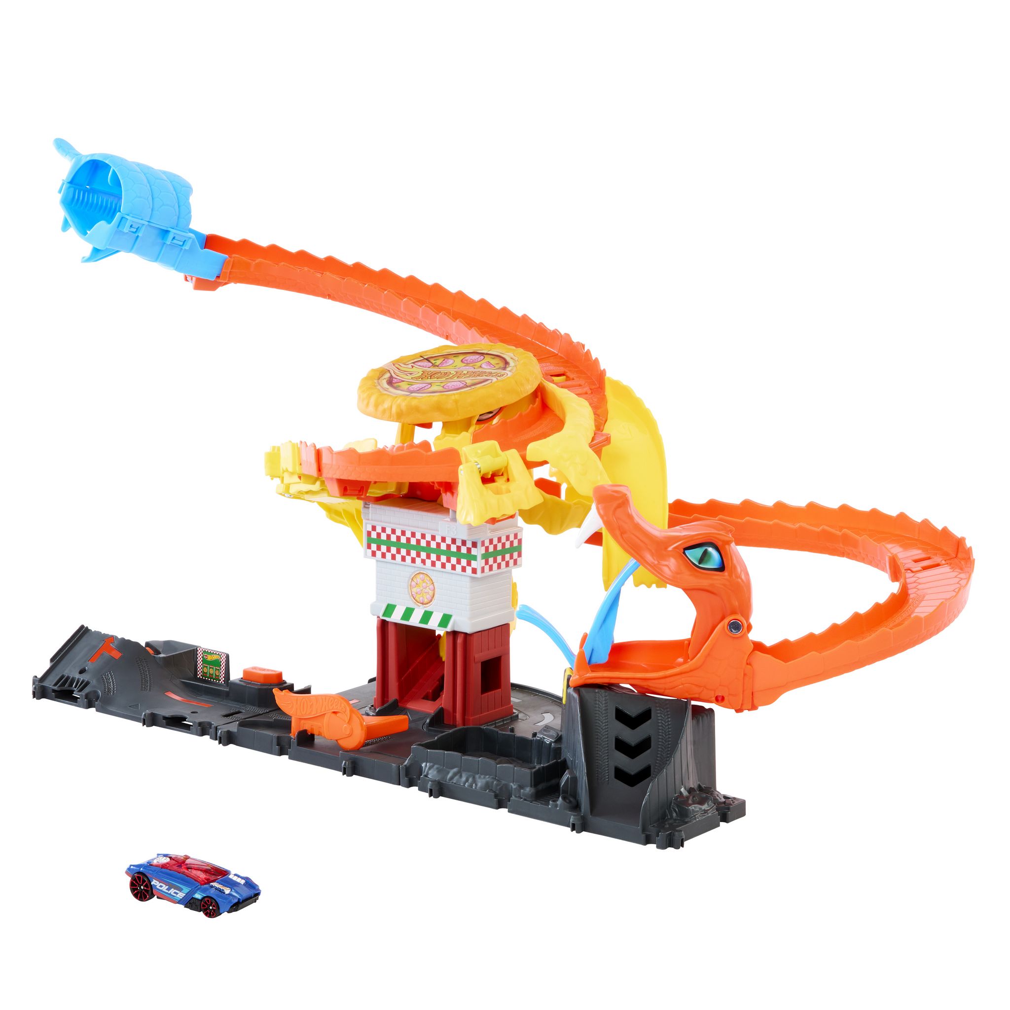 Voir la diapositive 3 : MATTEL Circuit Hot Wheels Attaque du cobra à la Pizzéria