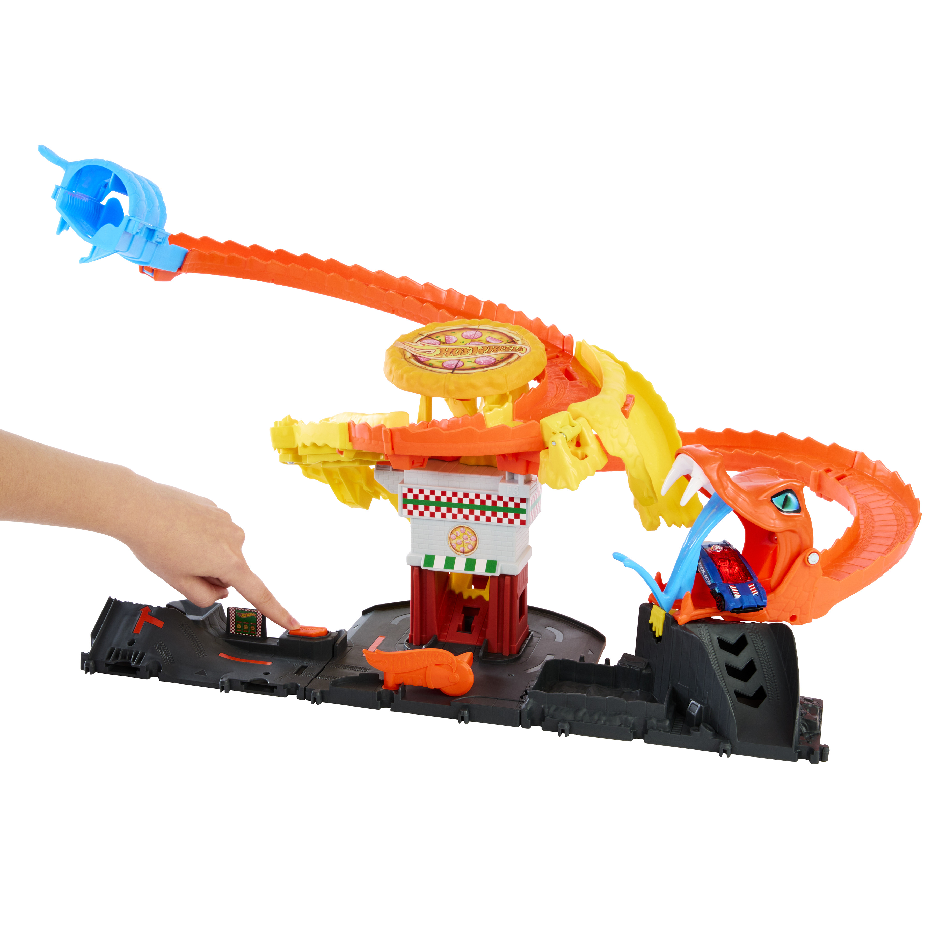 Voir la diapositive 7 : MATTEL Circuit Hot Wheels Attaque du cobra à la Pizzéria