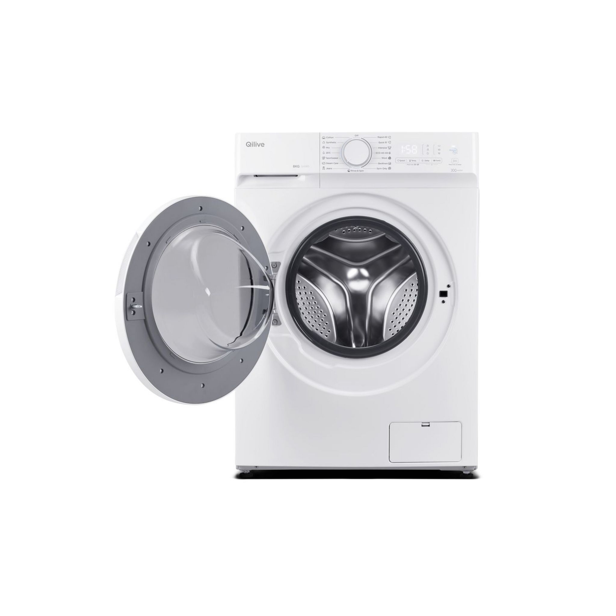 Voir la diapositive 2 : QILIVE Lave linge hublot Q.6385, 8 kg, 1400 T/min, A