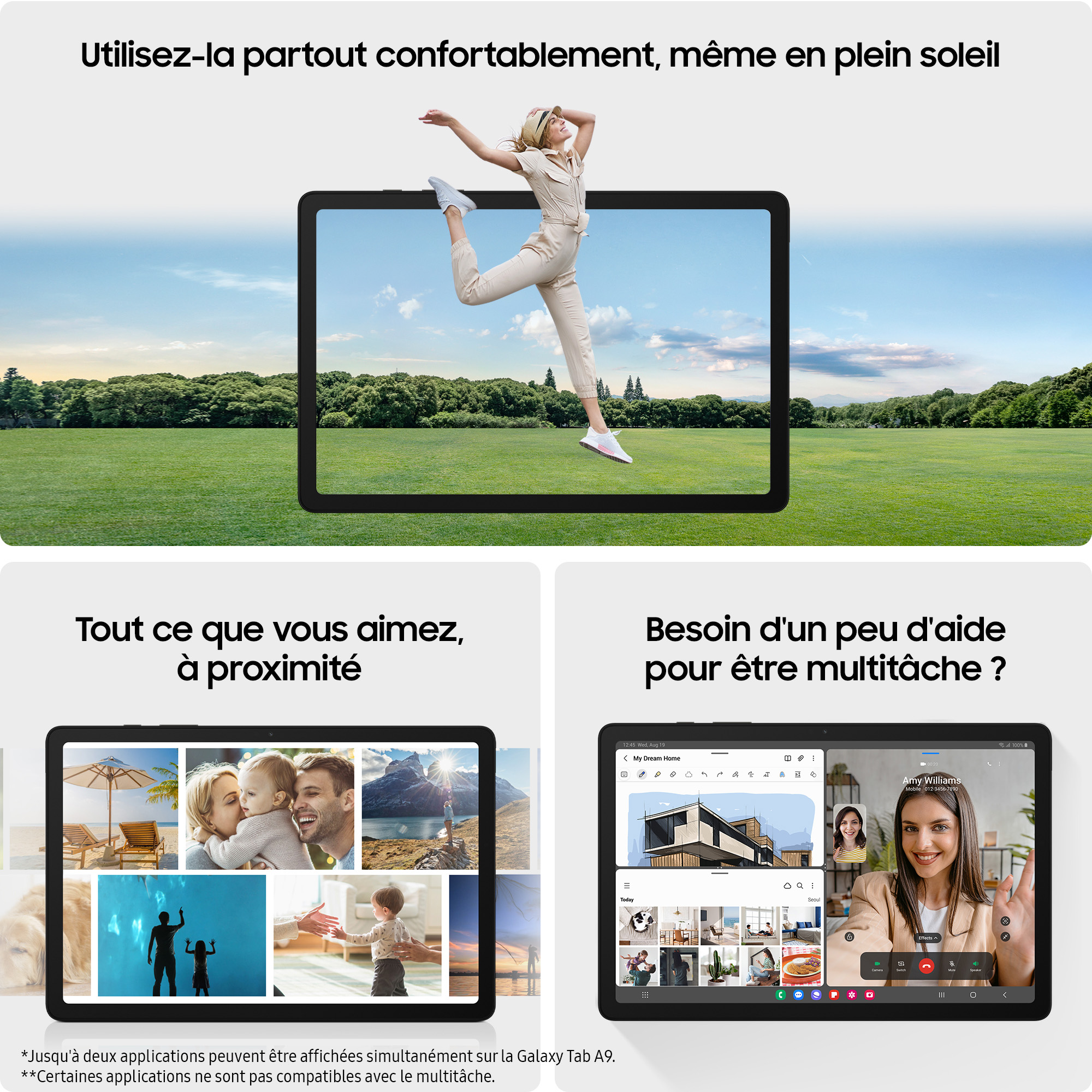 Voir la diapositive 6 : SAMSUNG Tablette tactile Galaxy Tab A9 8.7" Wifi 128 Go - Bleu Marine
