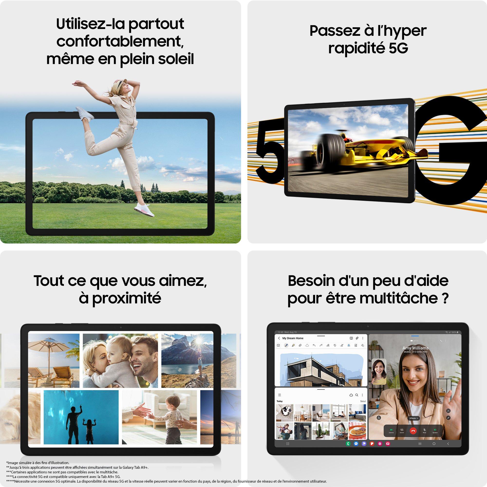 Voir la diapositive 6 : SAMSUNG Tablette tactile Galaxy Tab A9+ 11" Wifi 128 Go - Gris Anthracite