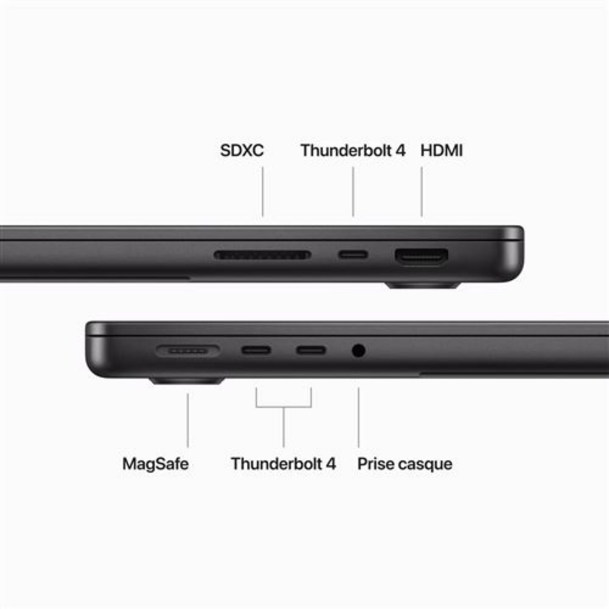 Voir la diapositive 6 : APPLE MacBook Pro 14 pouces - 512 Go SSD - Puce M3 Pro C - Noir sidéral