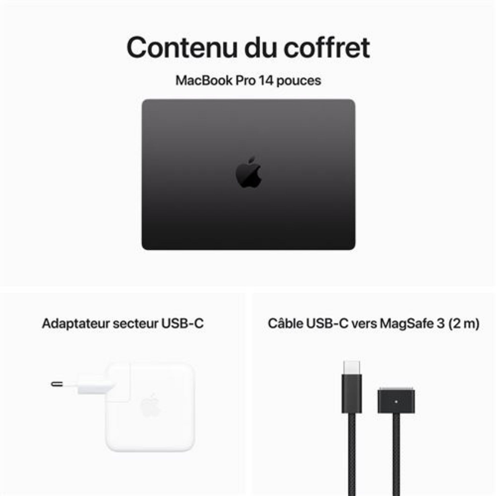 Voir la diapositive 10 : APPLE MacBook Pro 14 pouces - 512 Go SSD - Puce M3 Pro C - Noir sidéral