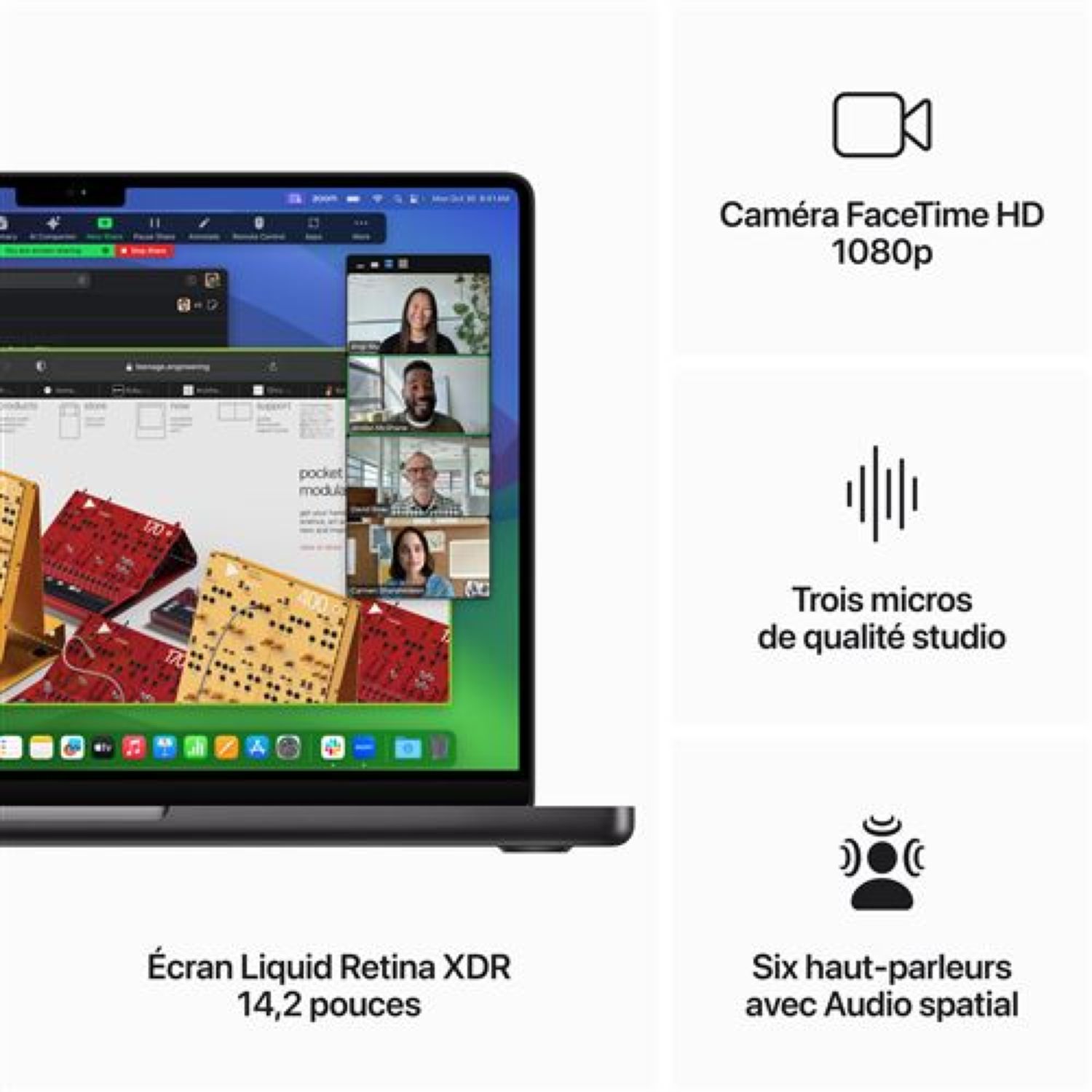 Voir la diapositive 4 : APPLE MacBook Pro 14'' 512 Go SSD Puce M3 - Gris sidéral