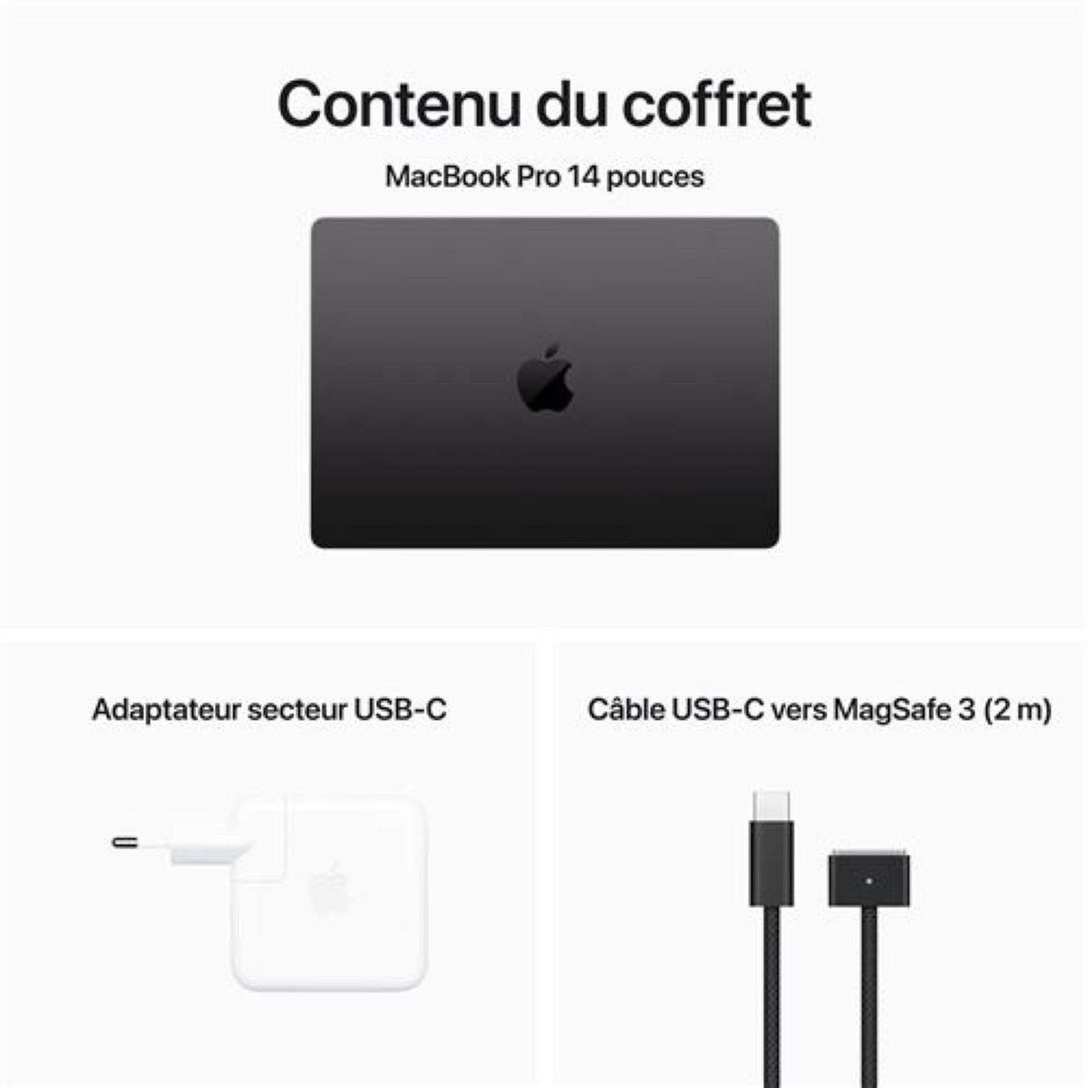 APPLE MacBook Pro 14'' 512 Go SSD Puce M3 - Gris sidéral