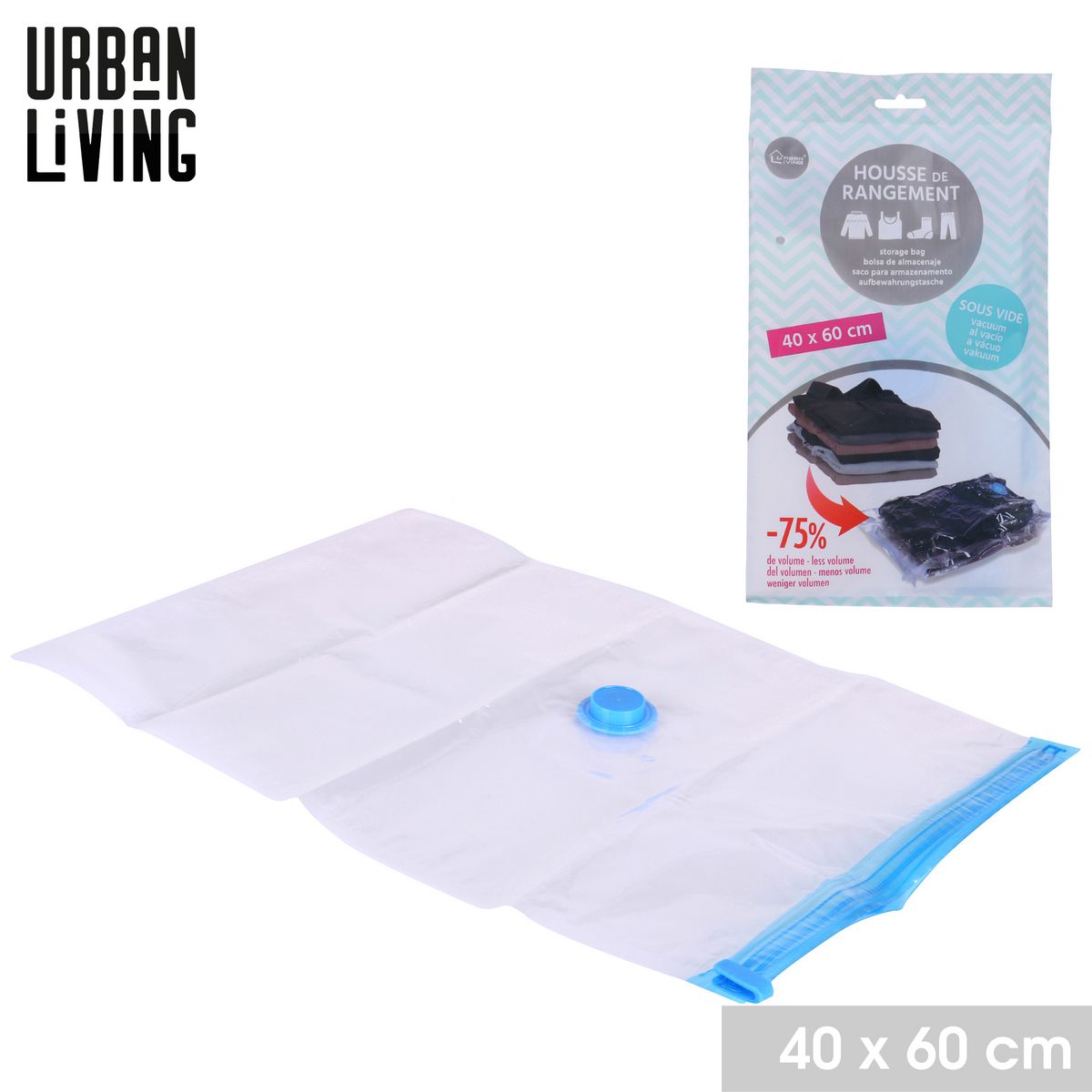 URBAN LIVING Housse de rangement sous vide 40x60