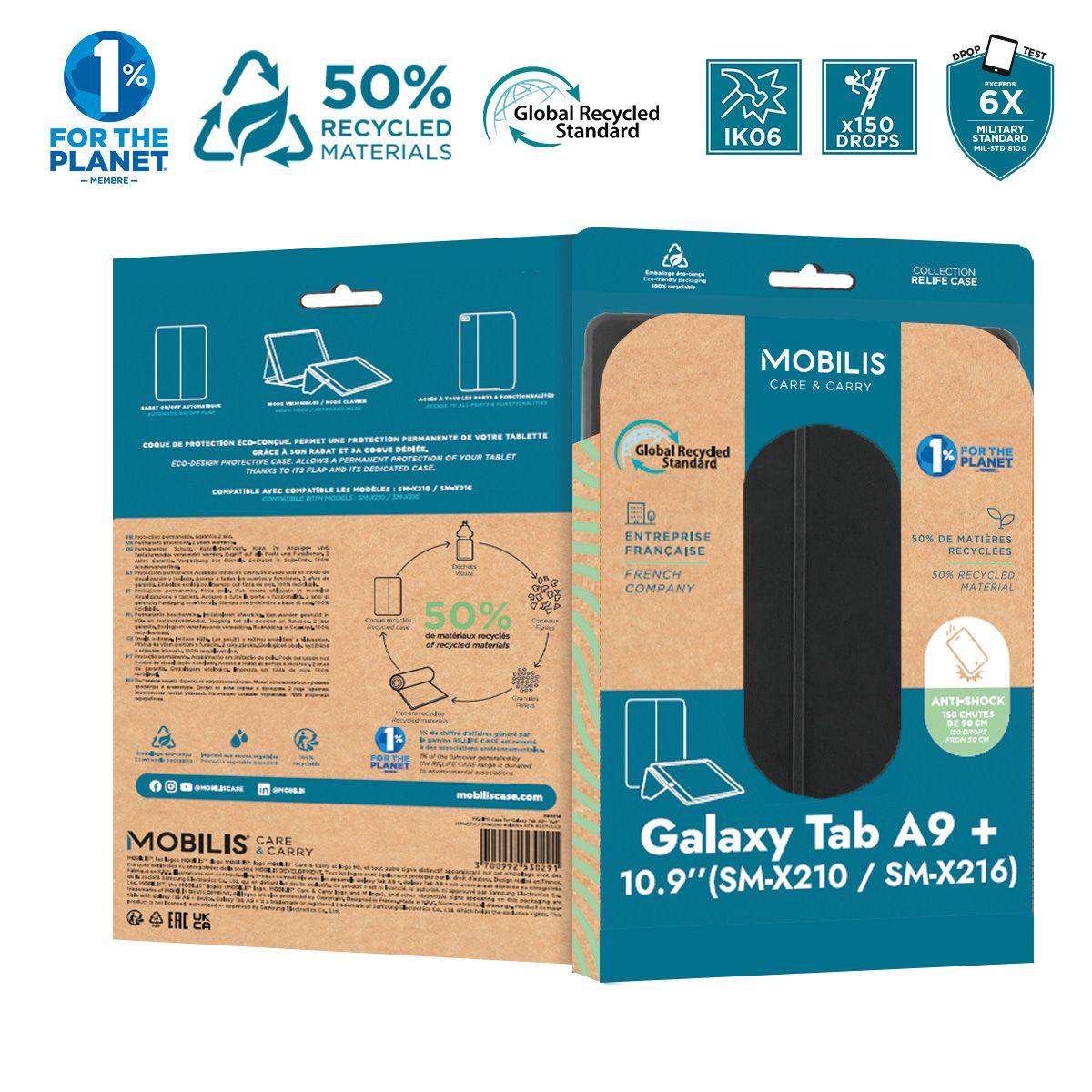 MOBILIS coque de protection éco-conçue avec rabat