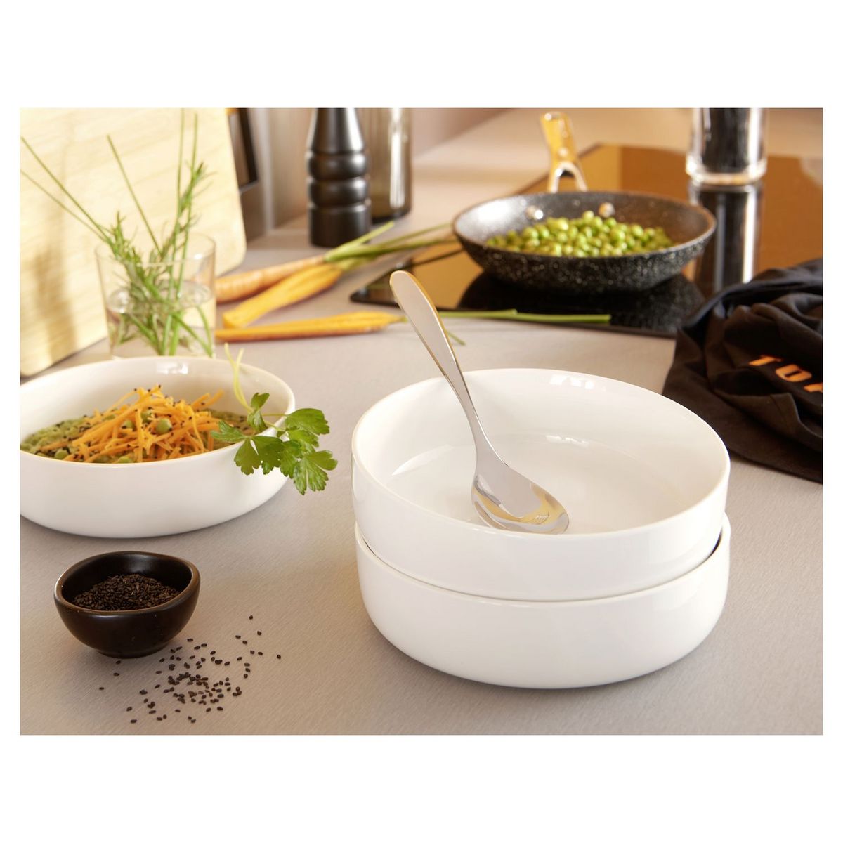 TOP CHEF Set Assiettes creuses X2 18cm