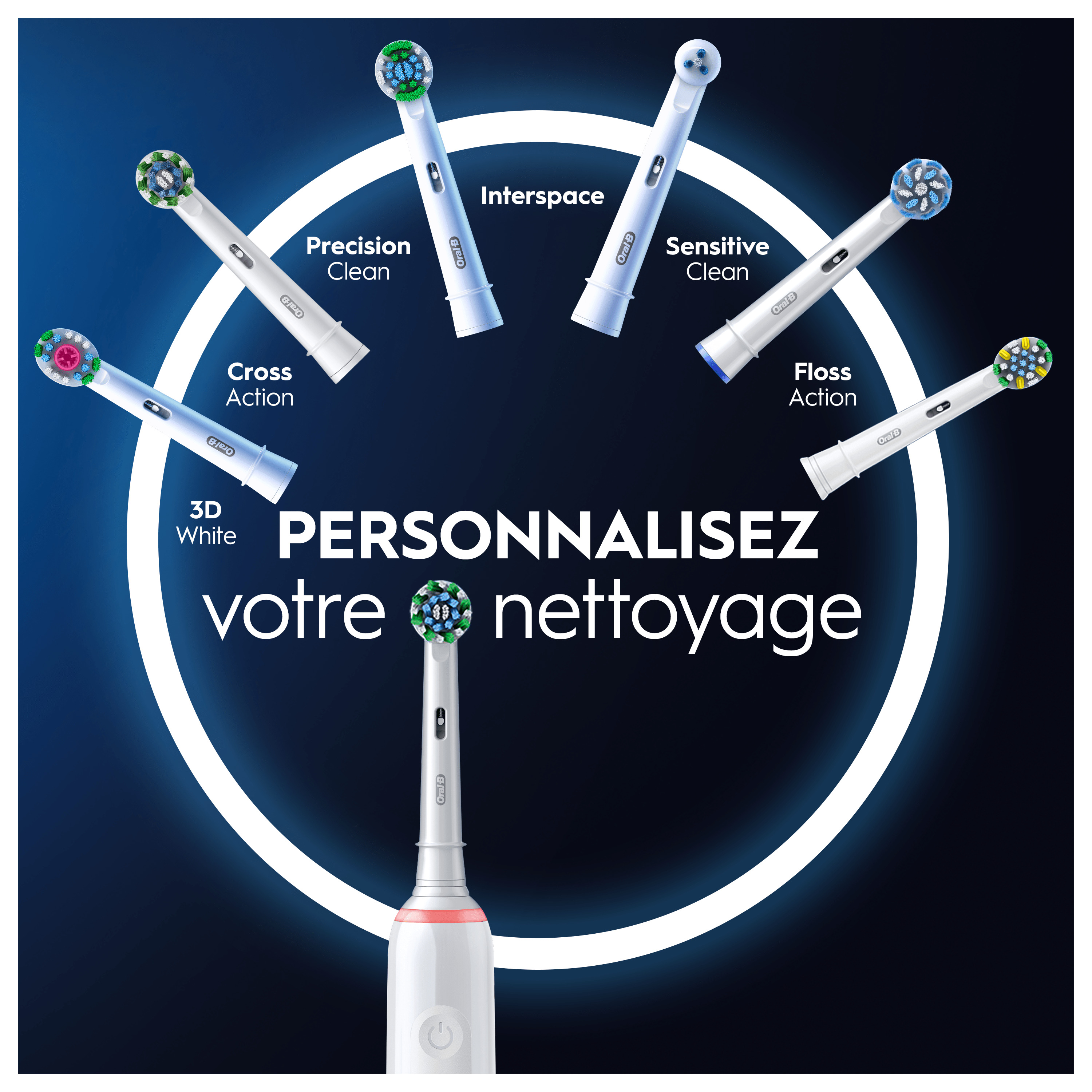 Voir la diapositive 5 : ORAL-B Brosse à dents électrique PRO3500 - Blanc