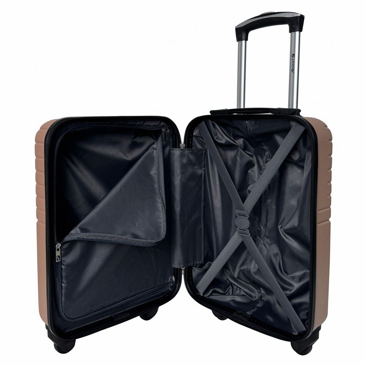 AIRPORT Valise cabine rigide 50cm 4 roues SPOTLIGHT - rose