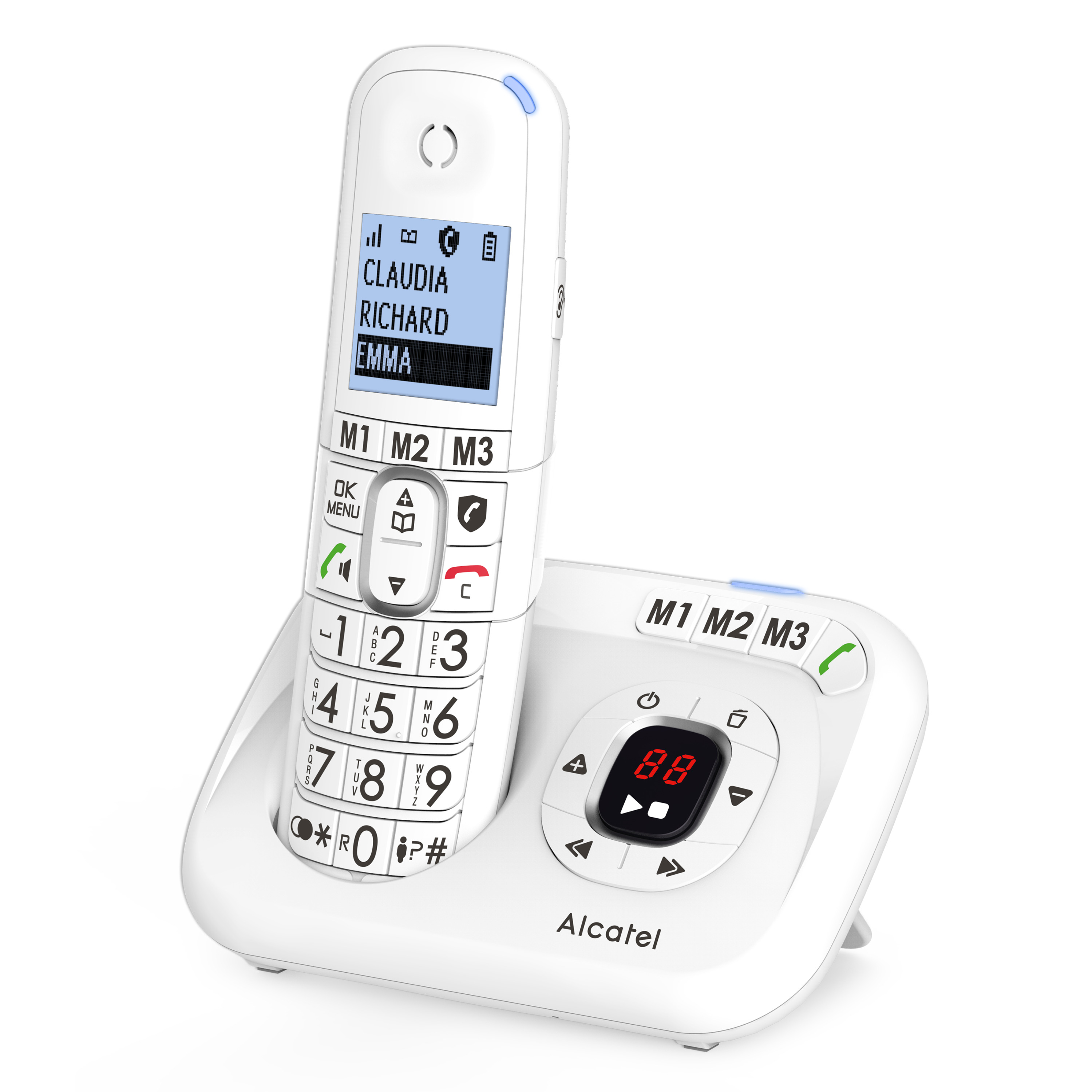 Voir la diapositive 3 : ALCATEL Téléphone fixe sans fil avec répondeur XL785 Duo - Blanc