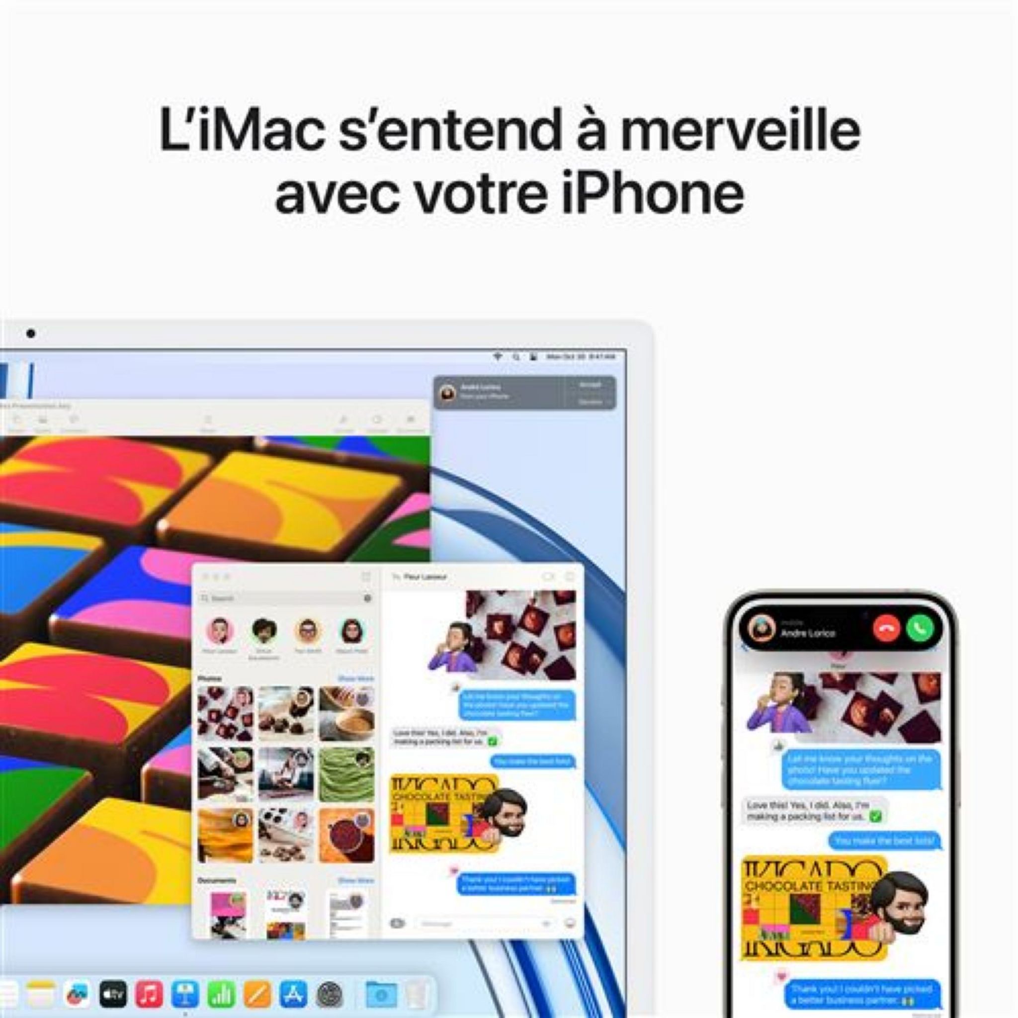 Voir la diapositive 7 : APPLE iMac 24" écran rétina 4,5K 256 Go SSD 8 Go RAM Puce M3 - Bleu
