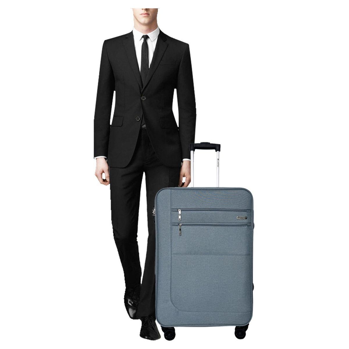 AIRPORT Grande Valise souple 75cm 4 roues HIGHWAY - bleu