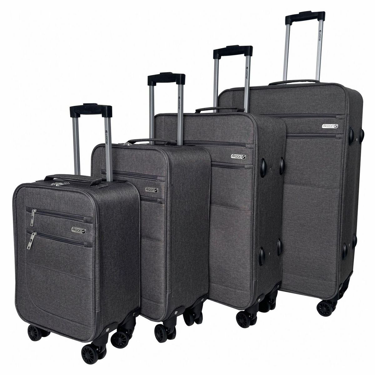 AIRPORT Valise cabine XS souple 45cm 4 roues HIGHWAY - gris