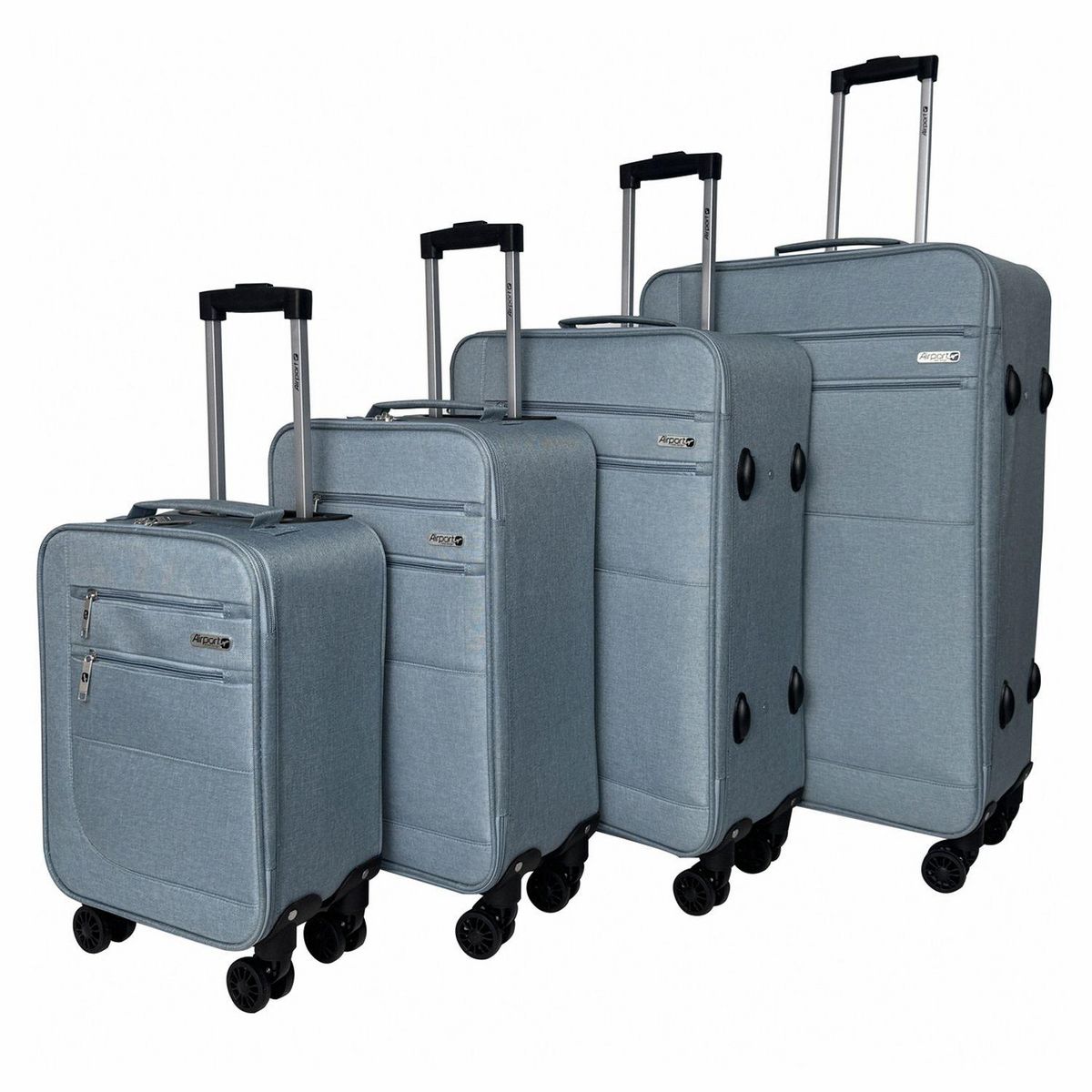AIRPORT Valise cabine souple 55cm 4 roues HIGHWAY - bleu