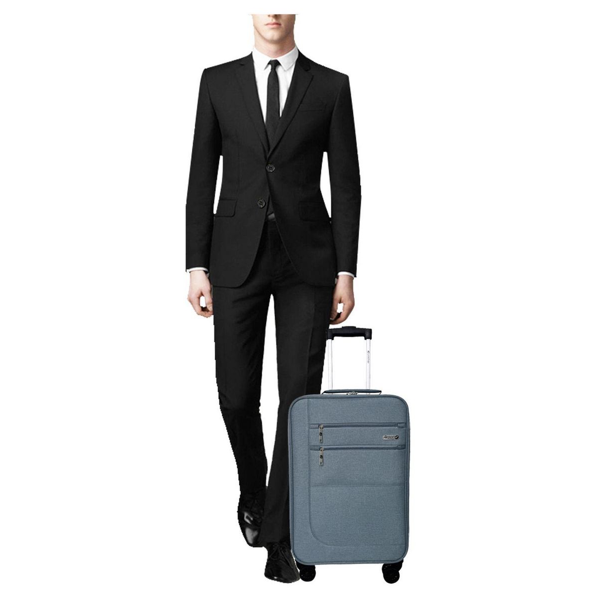 AIRPORT Valise cabine souple 55cm 4 roues HIGHWAY - bleu