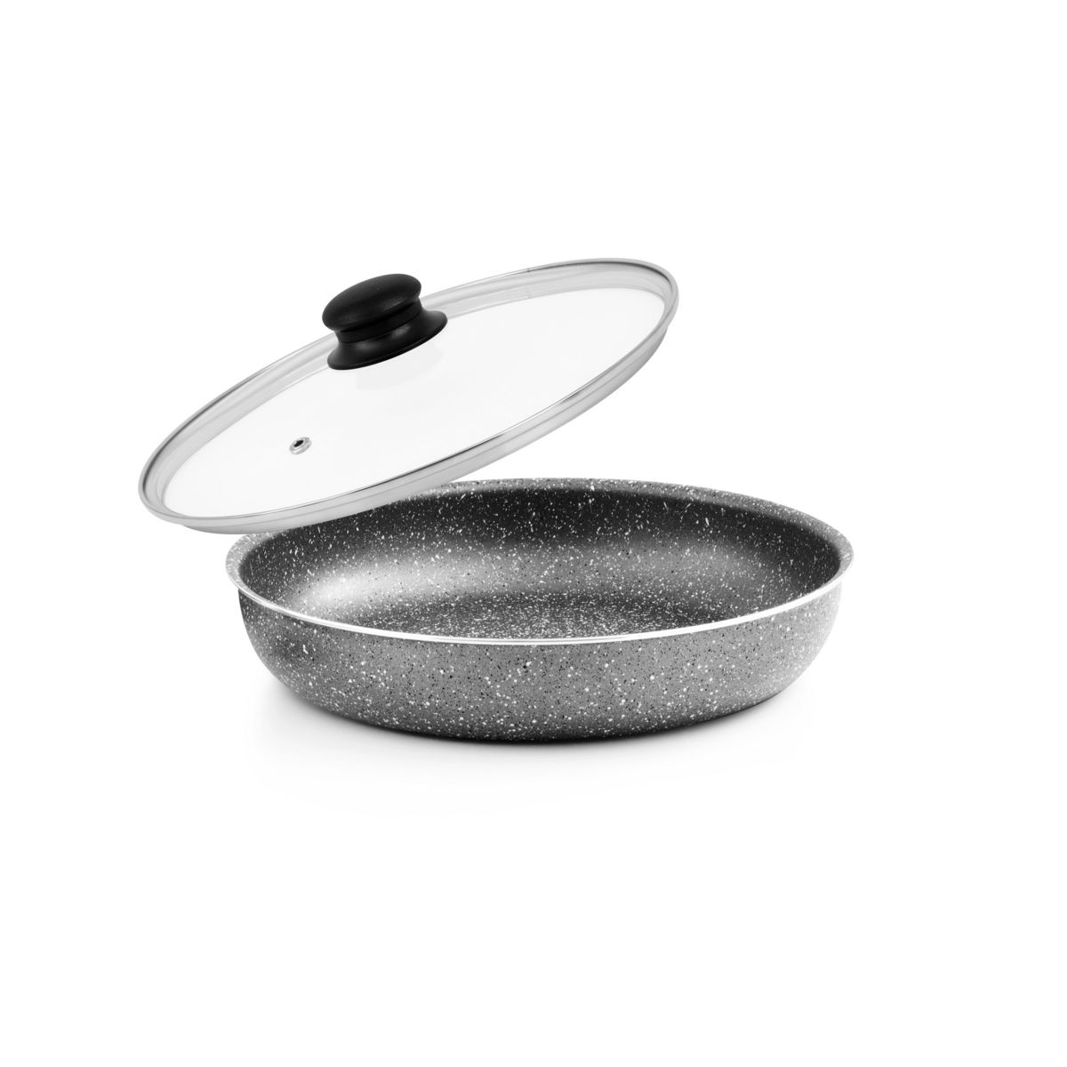 DURAND DUPONT Sauteuse 24 cm tout feux dont induction avec couvercle aluminium effet pierre