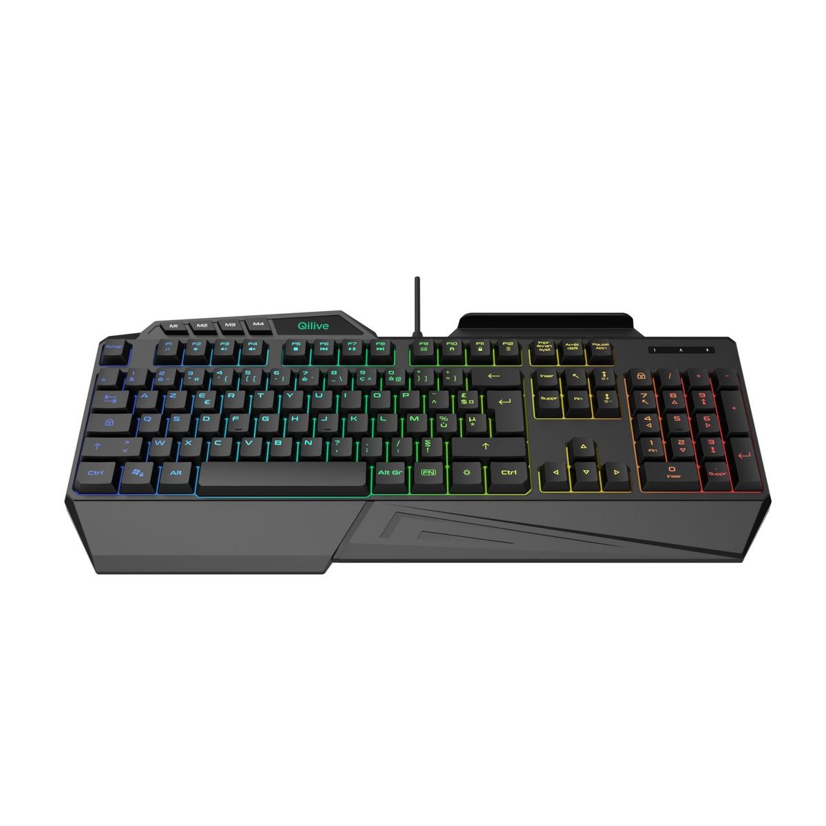 QILIVE Clavier filaire gaming à membrane Q.3761 RGB - Noir