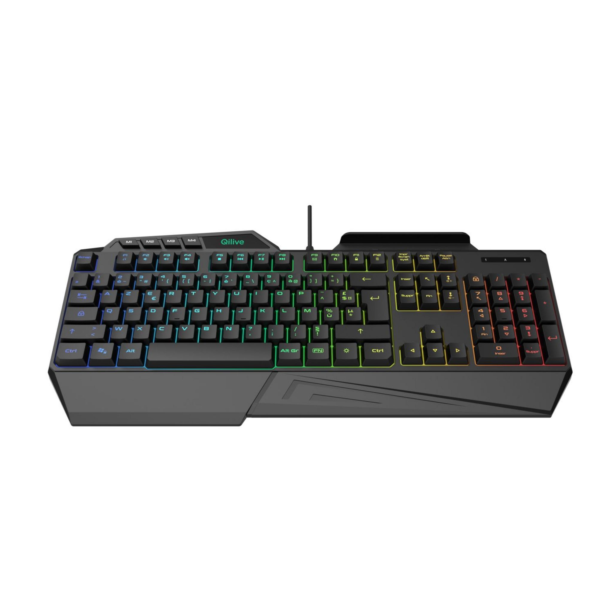 Voir la diapositive 2 : QILIVE Clavier filaire gaming à membrane Q.3761 RGB - Noir