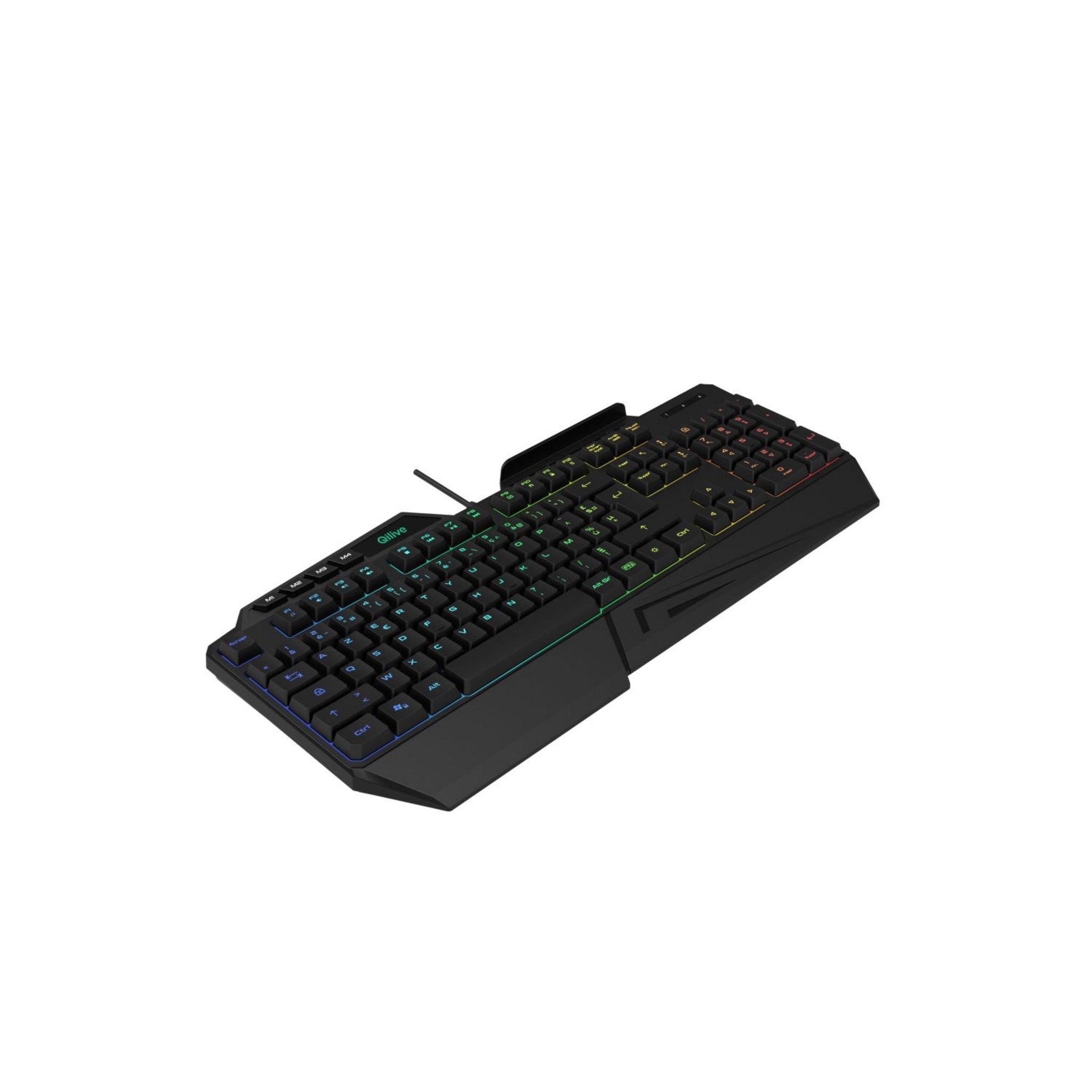 Voir la diapositive 3 : QILIVE Clavier filaire gaming à membrane Q.3761 RGB - Noir