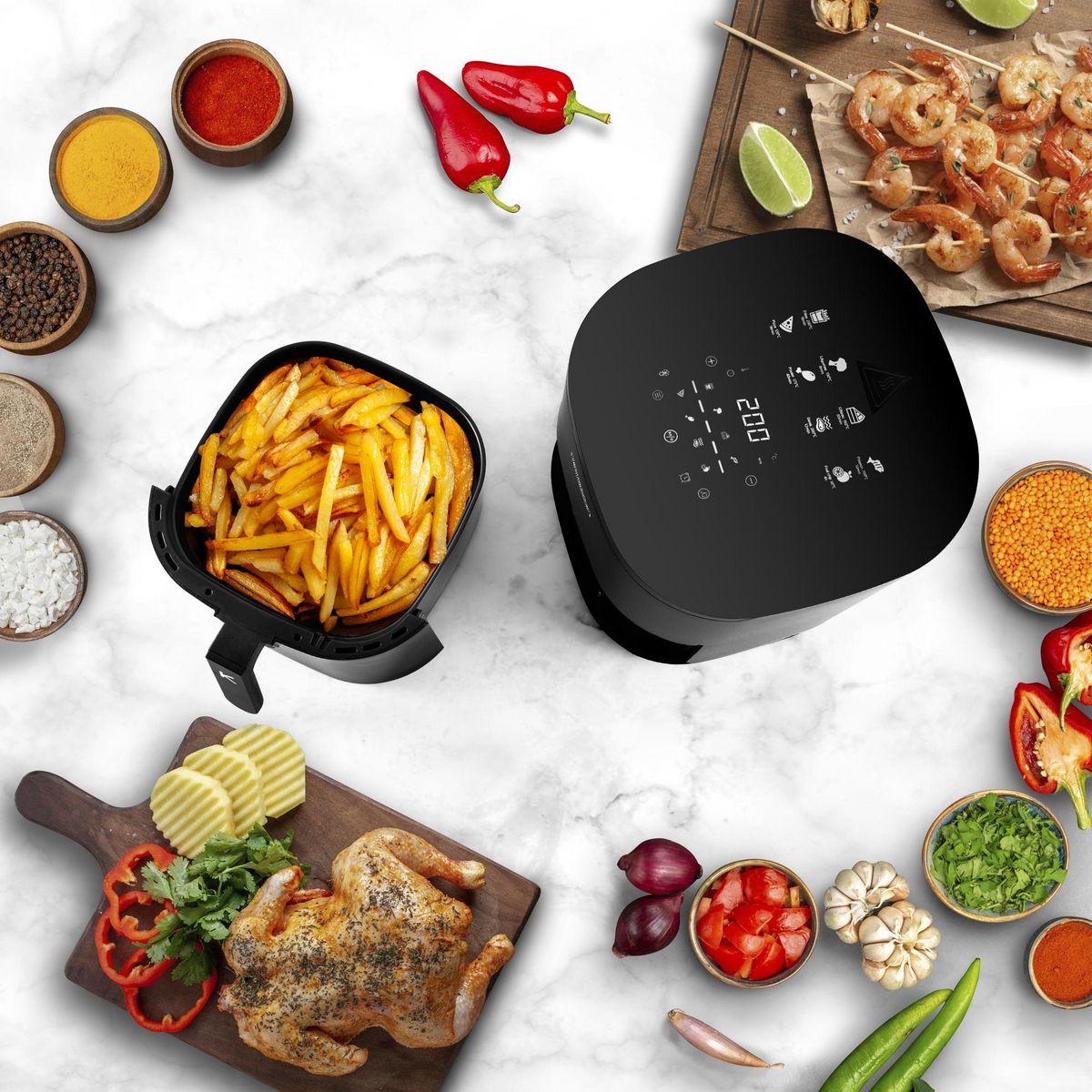 KITCHENCOOK Friteuse sans huile à air chaud AIRMED 6 - Noir